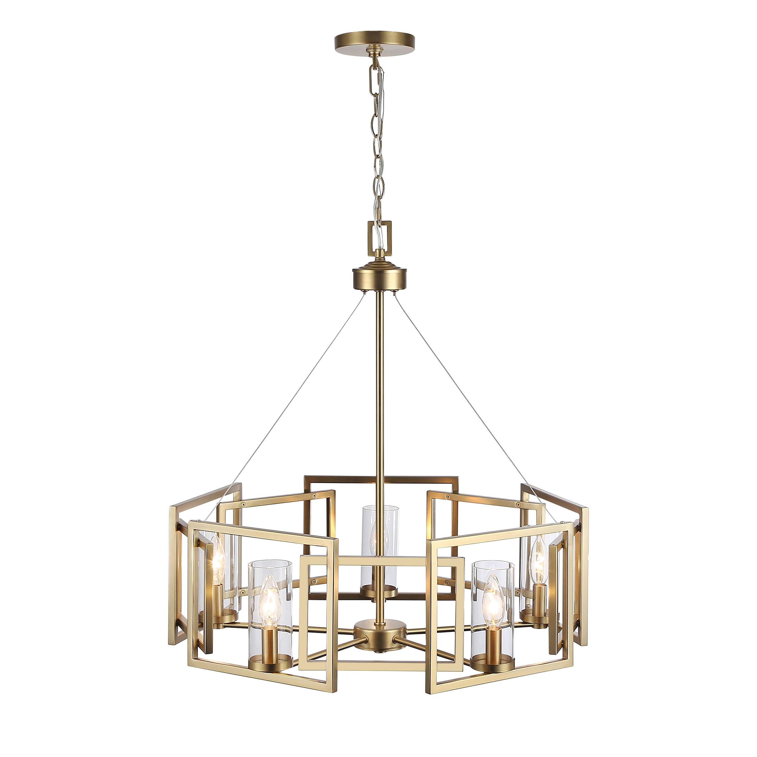 Golden Lighting Marco 5-light Chandelier in Brushed Champagne Brass - - Golden Lighting