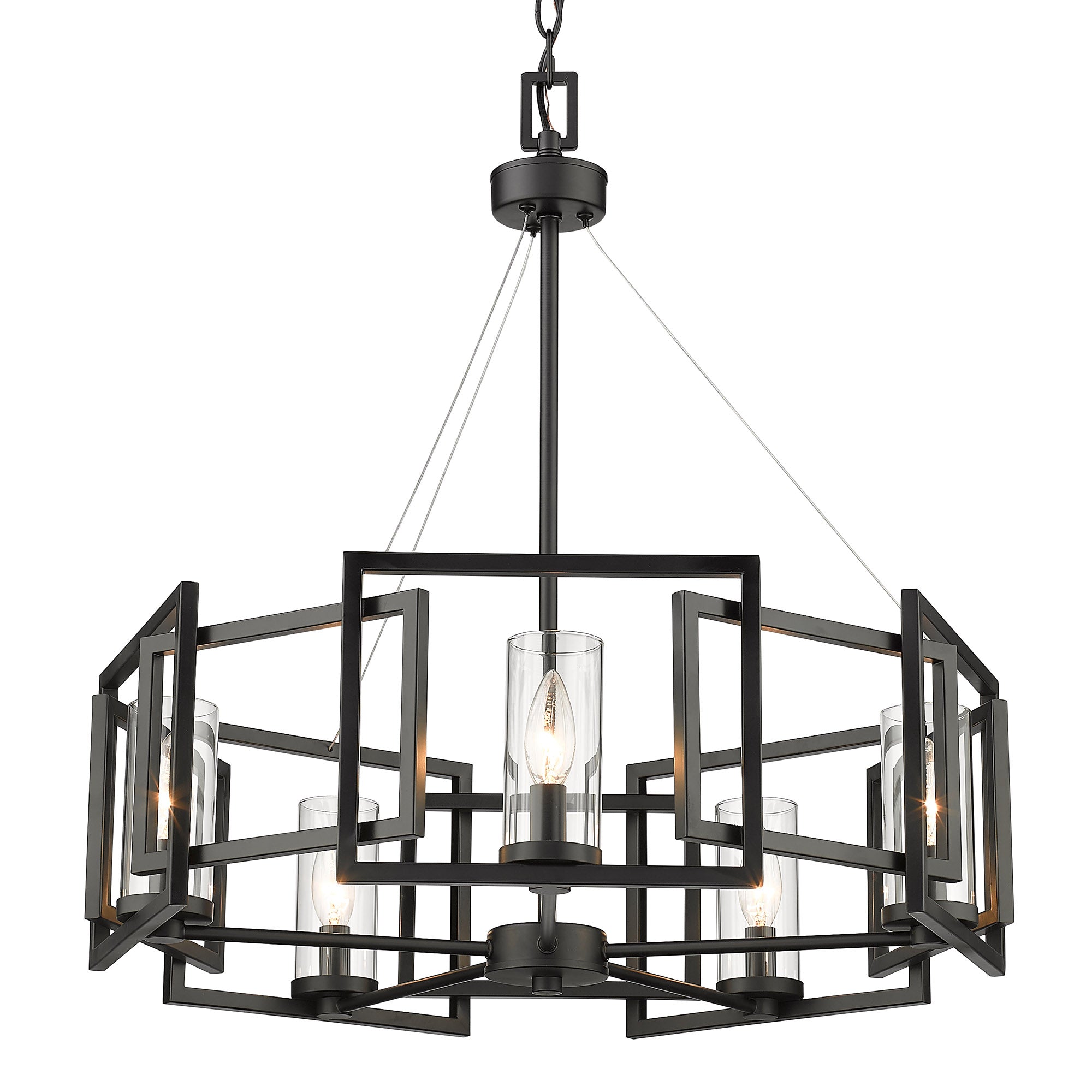 Golden Lighting Marco 5-light Chandelier in Matte Black - Default Title - Golden Lighting