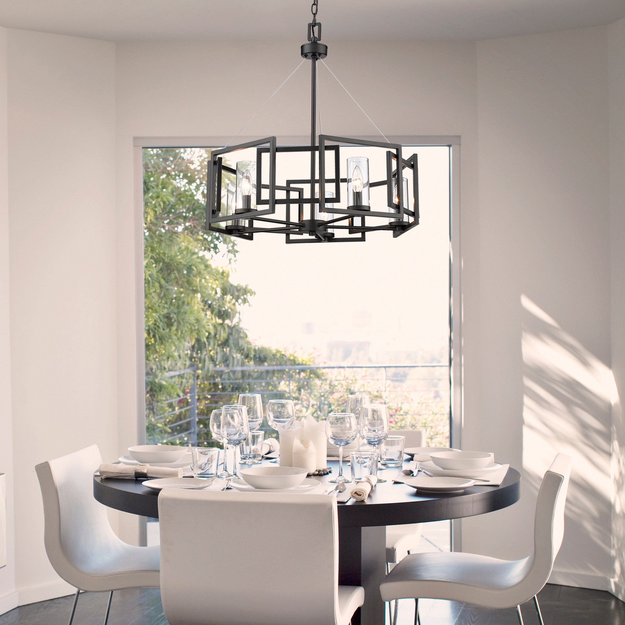 Golden Lighting Marco 5-light Chandelier in Matte Black - - Golden Lighting