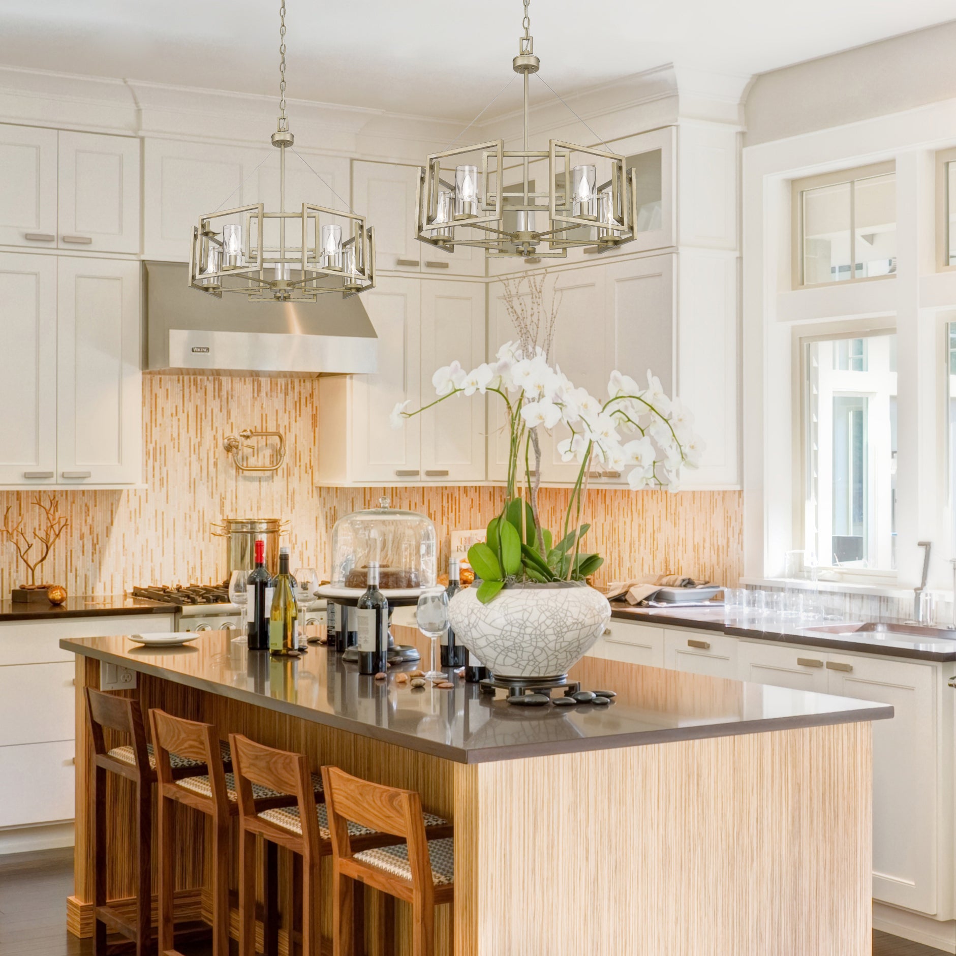 Golden Lighting Marco 5-light Chandelier in White Gold