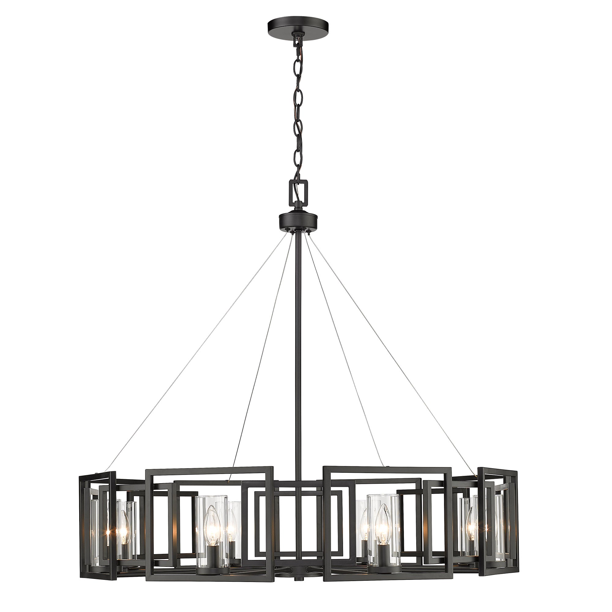 Golden Lighting Marco 8-light Chandelier in Matte Black - - Golden Lighting