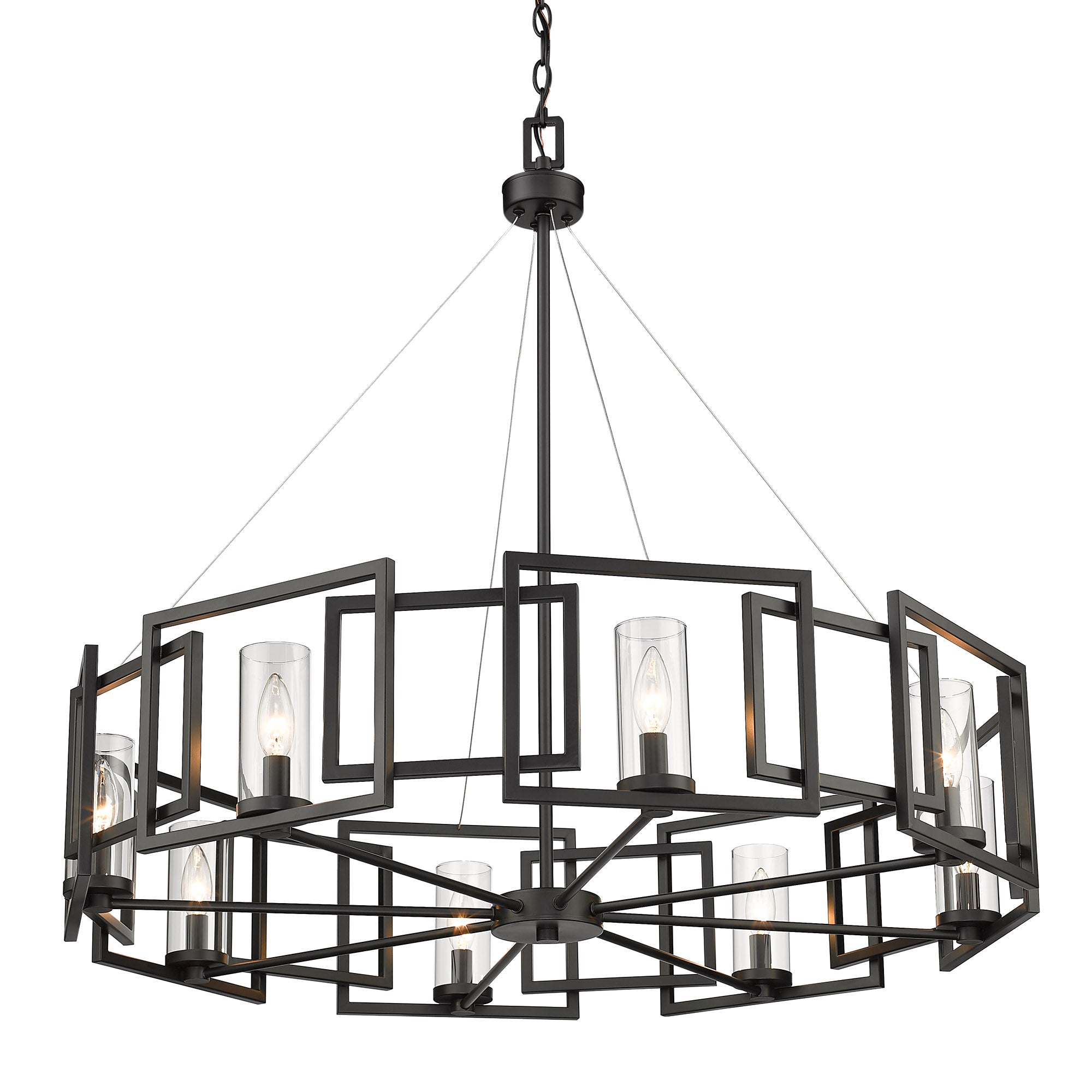Golden Lighting Marco 8-light Chandelier in Matte Black - - Golden Lighting