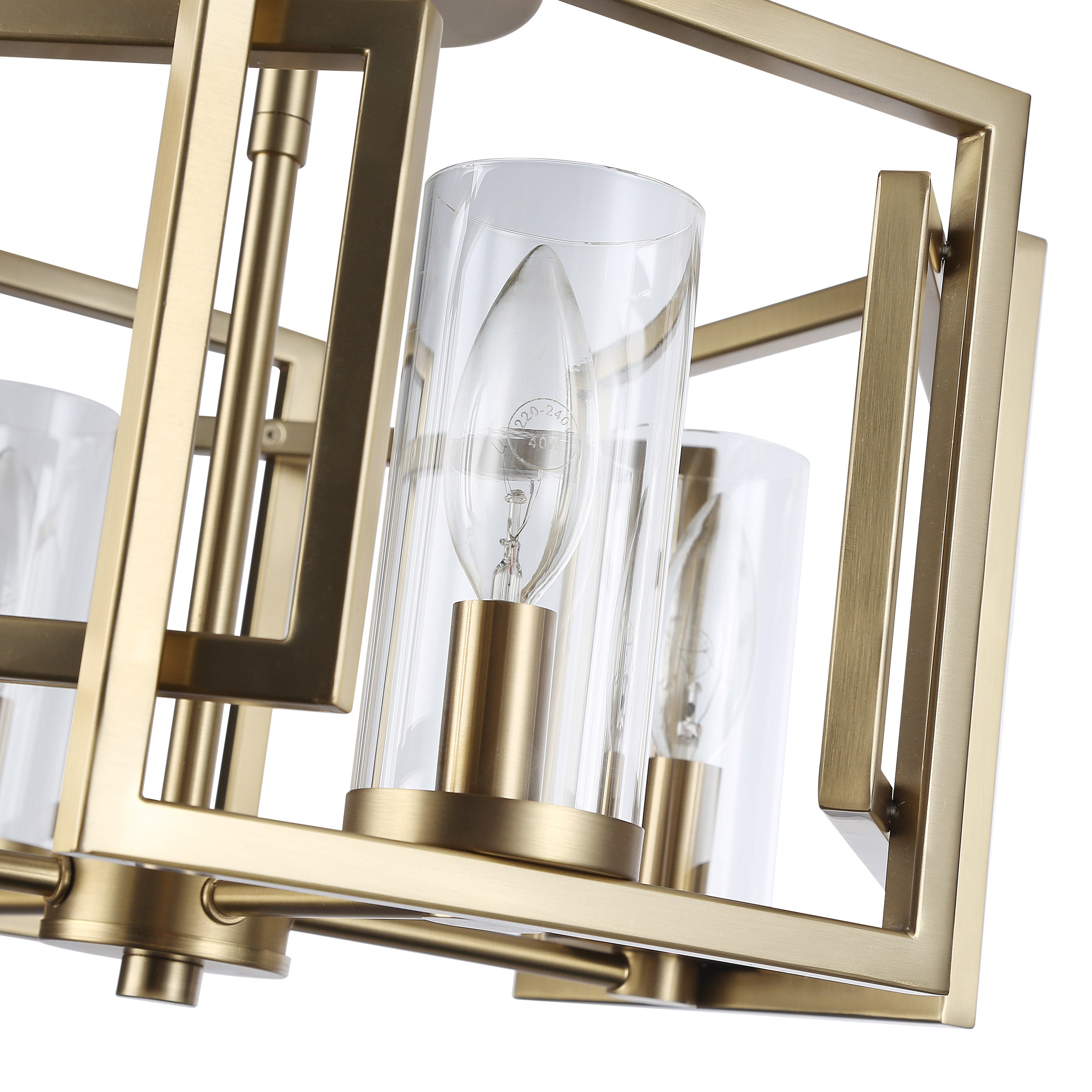 Golden Lighting Marco 4-light Flush Mount in Brushed Champagne Brass - - Golden Lighting