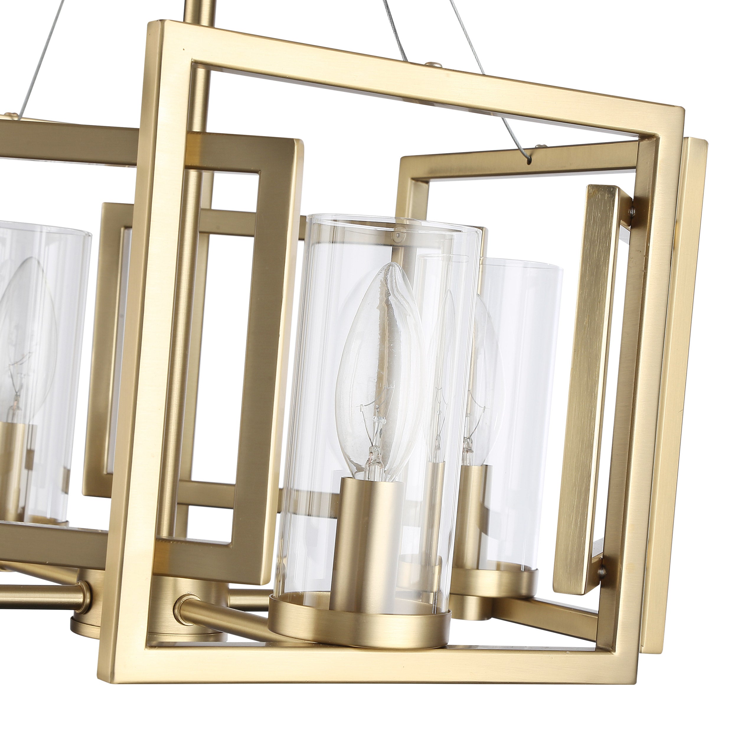Golden Lighting Marco 4-light Semi-Flush Mount in Brushed Champagne Brass - - Golden Lighting