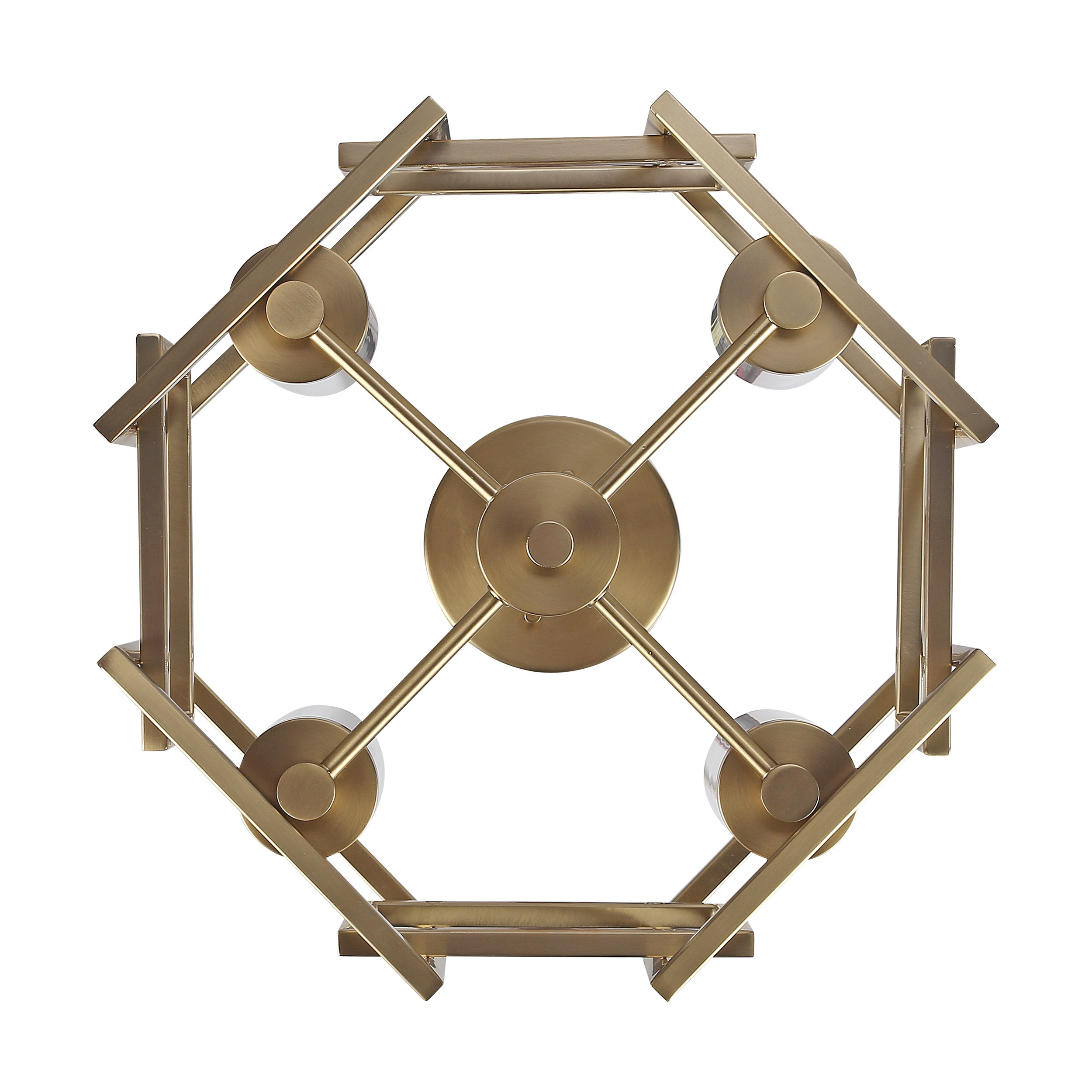 Marco 4-Light Semi-Flush in Brushed Champagne Bronze with Clear Glass - Default Title - Golden Lighting