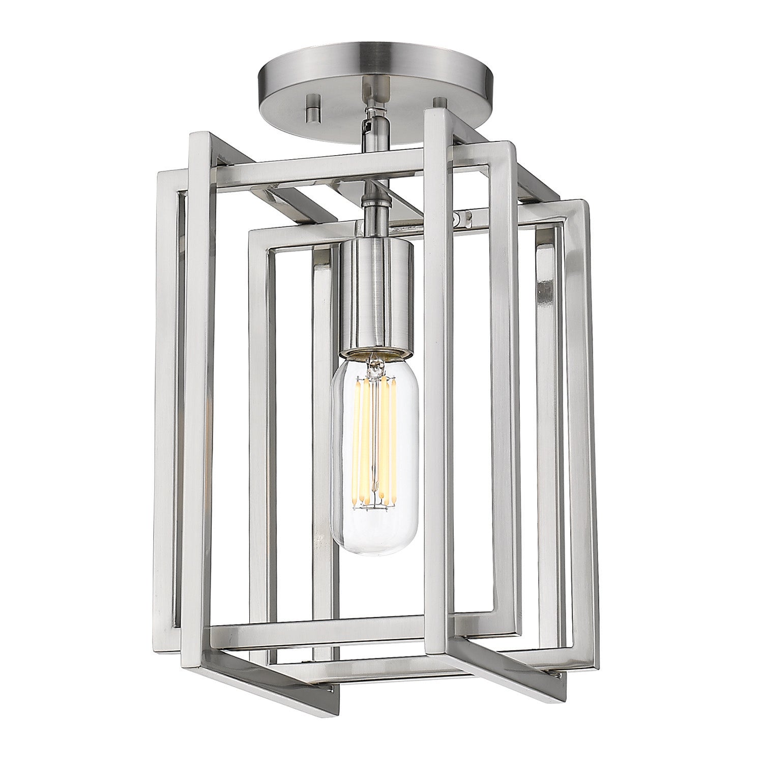 Golden Lighting Tribeca 1-light Semi-Flush Mount in Pewter