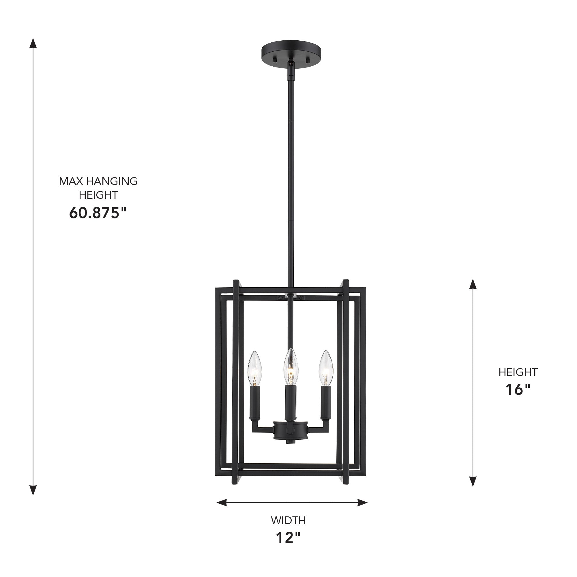 Golden Lighting Tribeca 4-light Pendant in Matte Black - - Golden Lighting