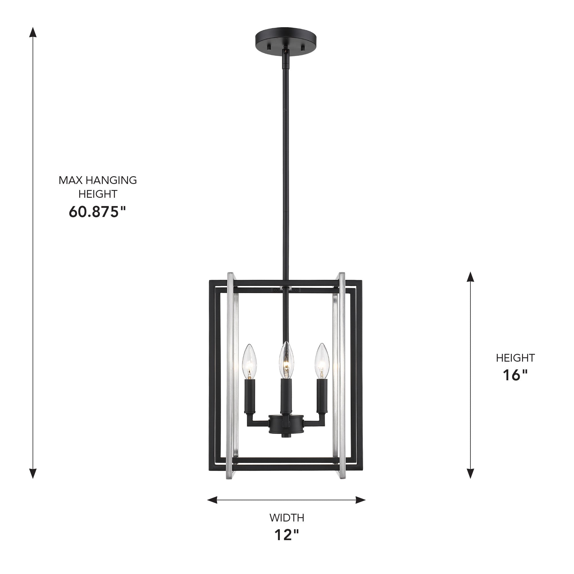 Golden Lighting Tribeca 4-light Pendant in Matte Black and Pewter Accents - - Golden Lighting