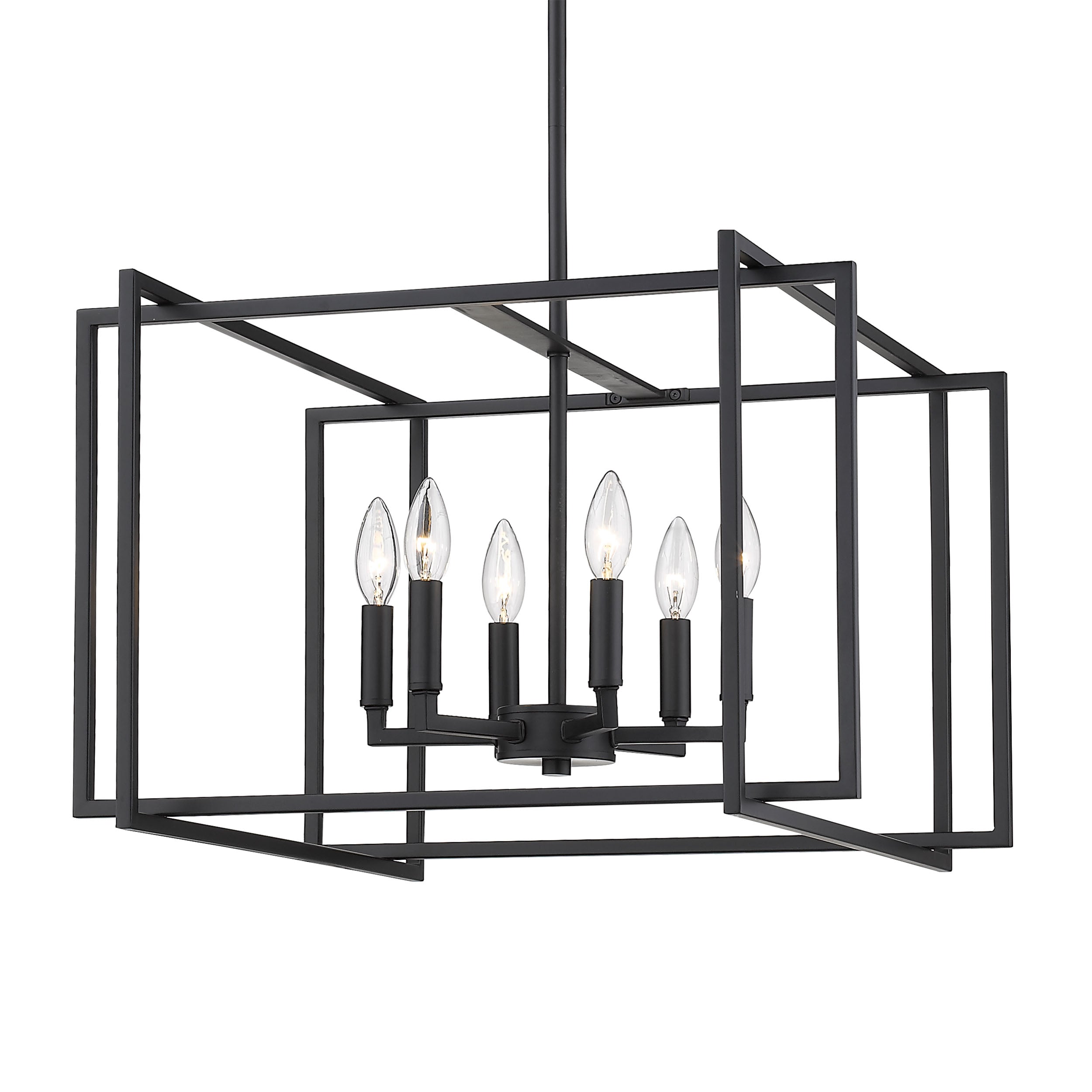 Golden Lighting Tribeca 6-light Chandelier in Matte Black - Default Title - Golden Lighting