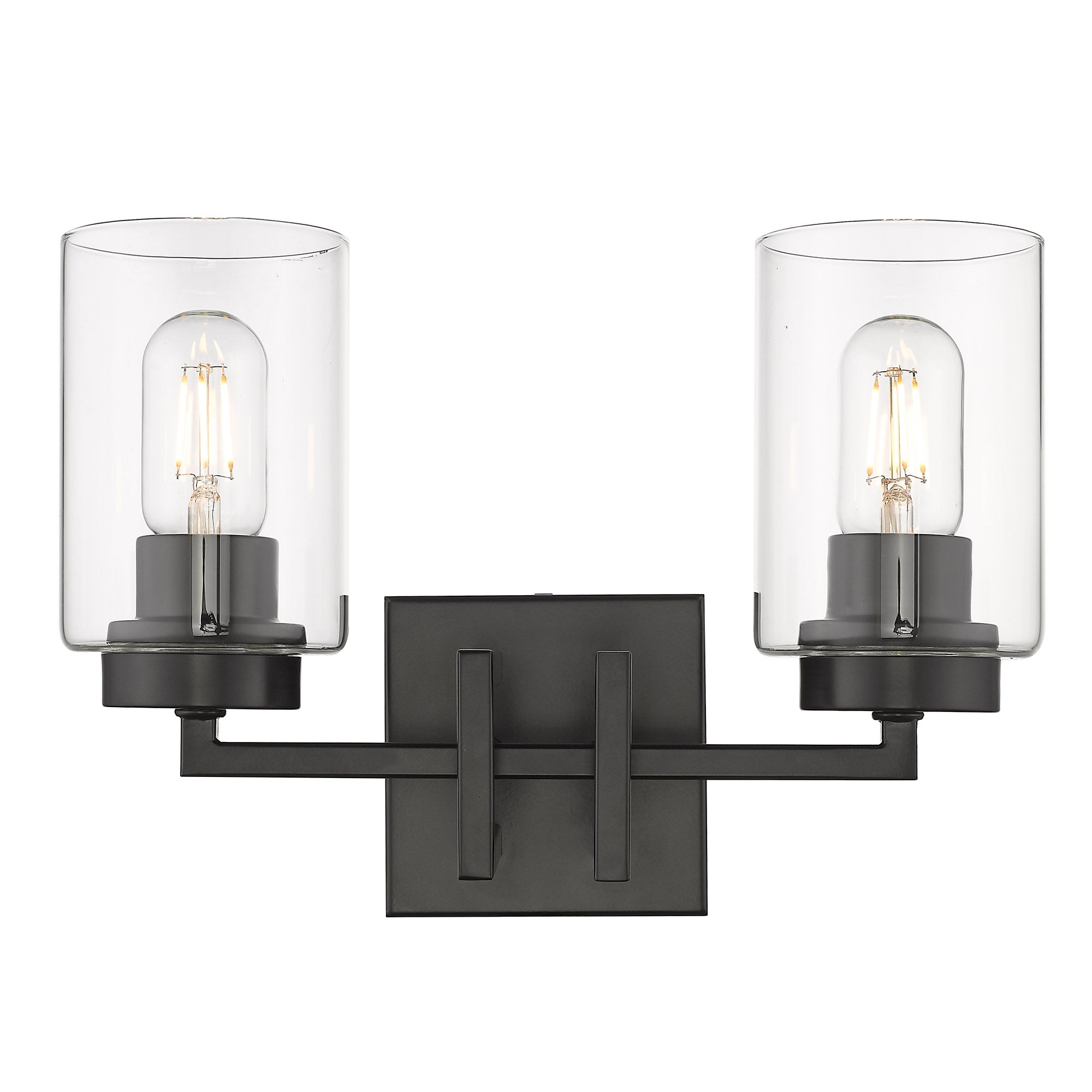 Tribeca 2 Light Bath Vanity in Matte Black - Default Title - Golden Lighting