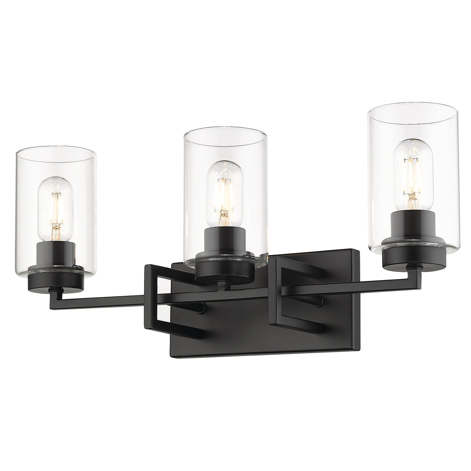 Golden Lighting Tribeca 3-light Vanity in Matte Black - Default Title - Golden Lighting