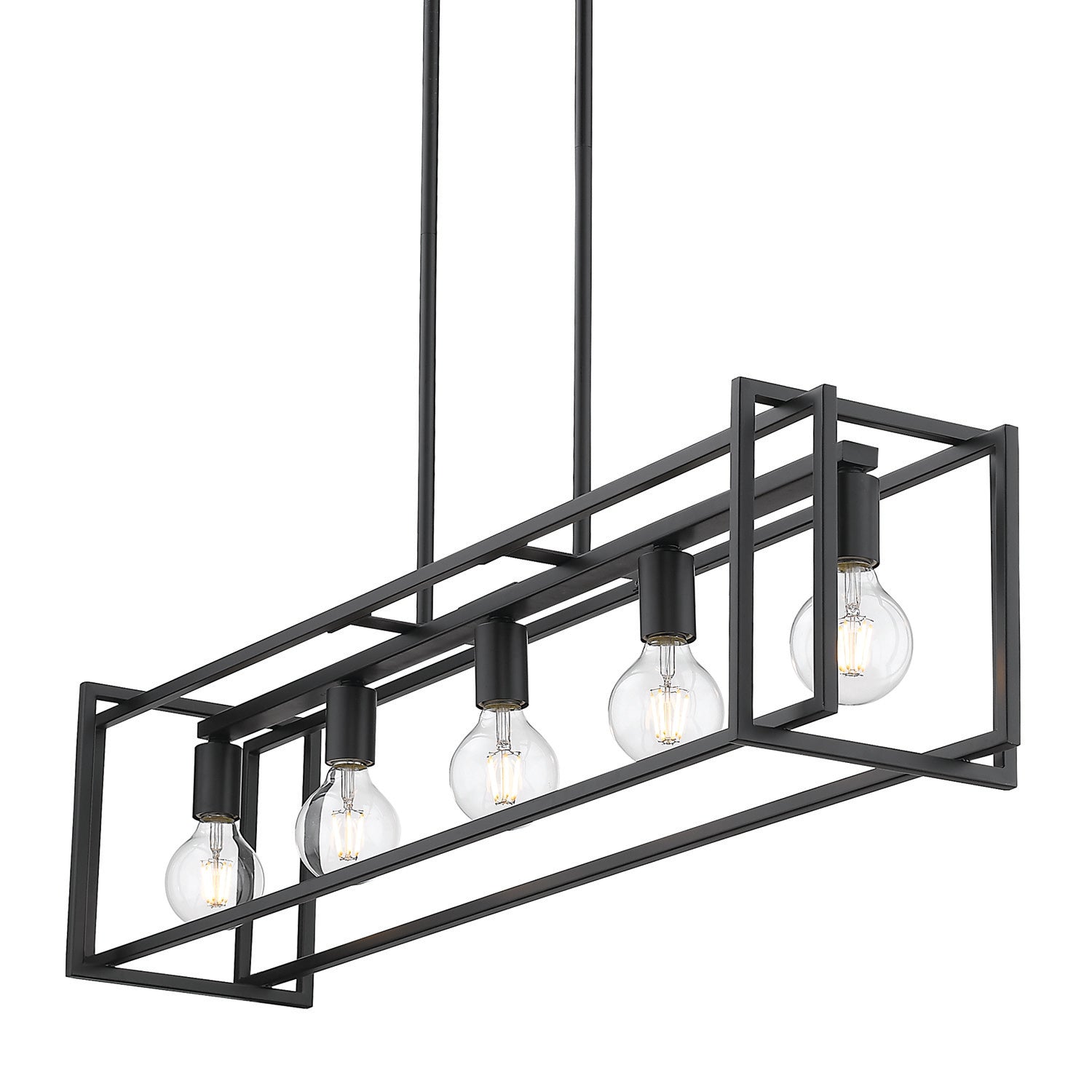Golden Lighting Tribeca 5-light Island Light in Matte Black - - Golden Lighting