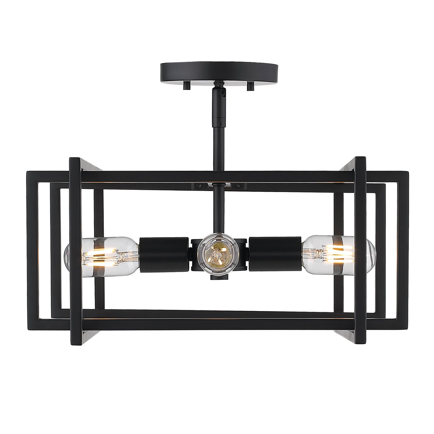 Golden Lighting Tribeca 4-light Semi-Flush Mount in Matte Black - - Golden Lighting
