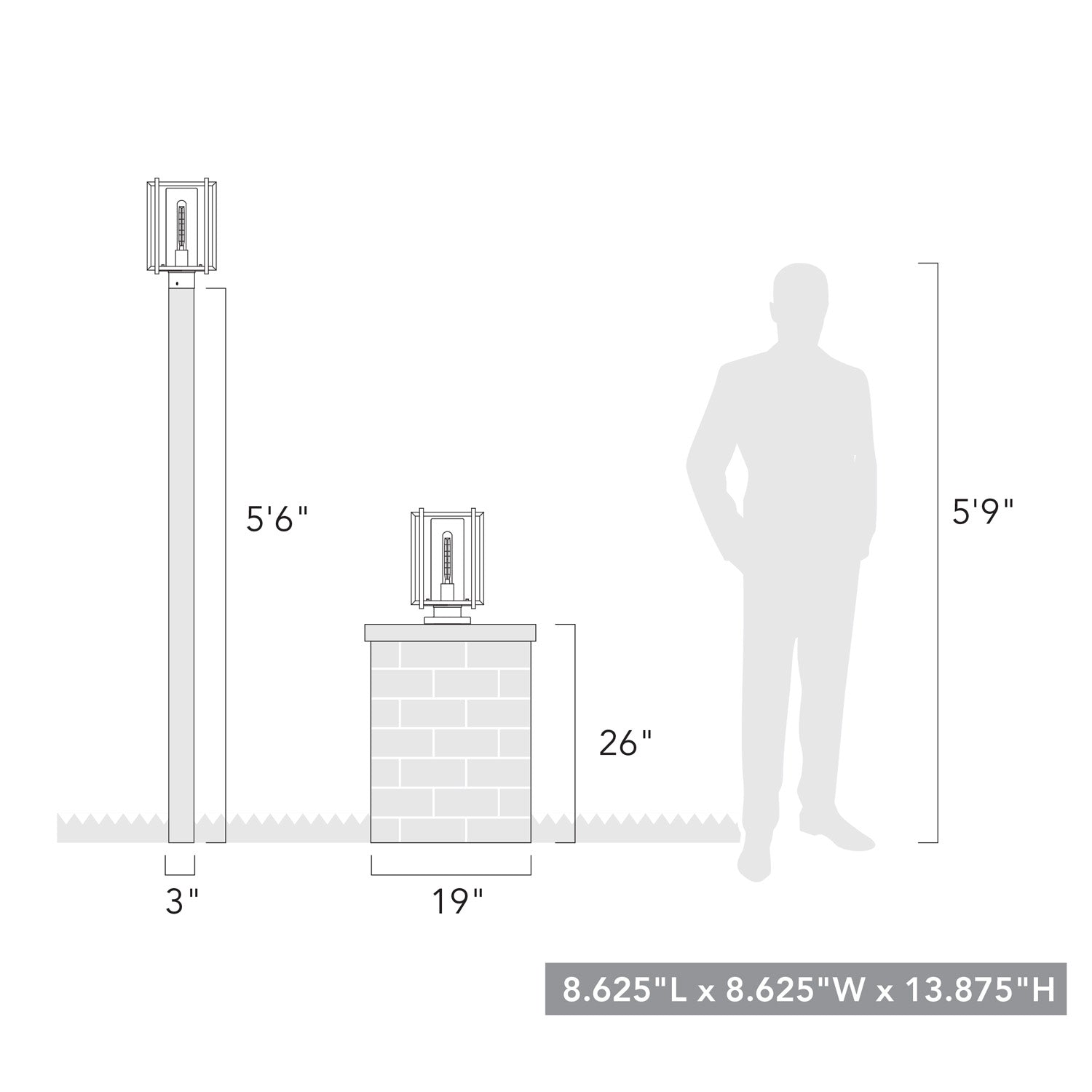 Golden Lighting Tribeca 1-light Outdoor Post in Natural Black and Clear Glass - - Golden Lighting