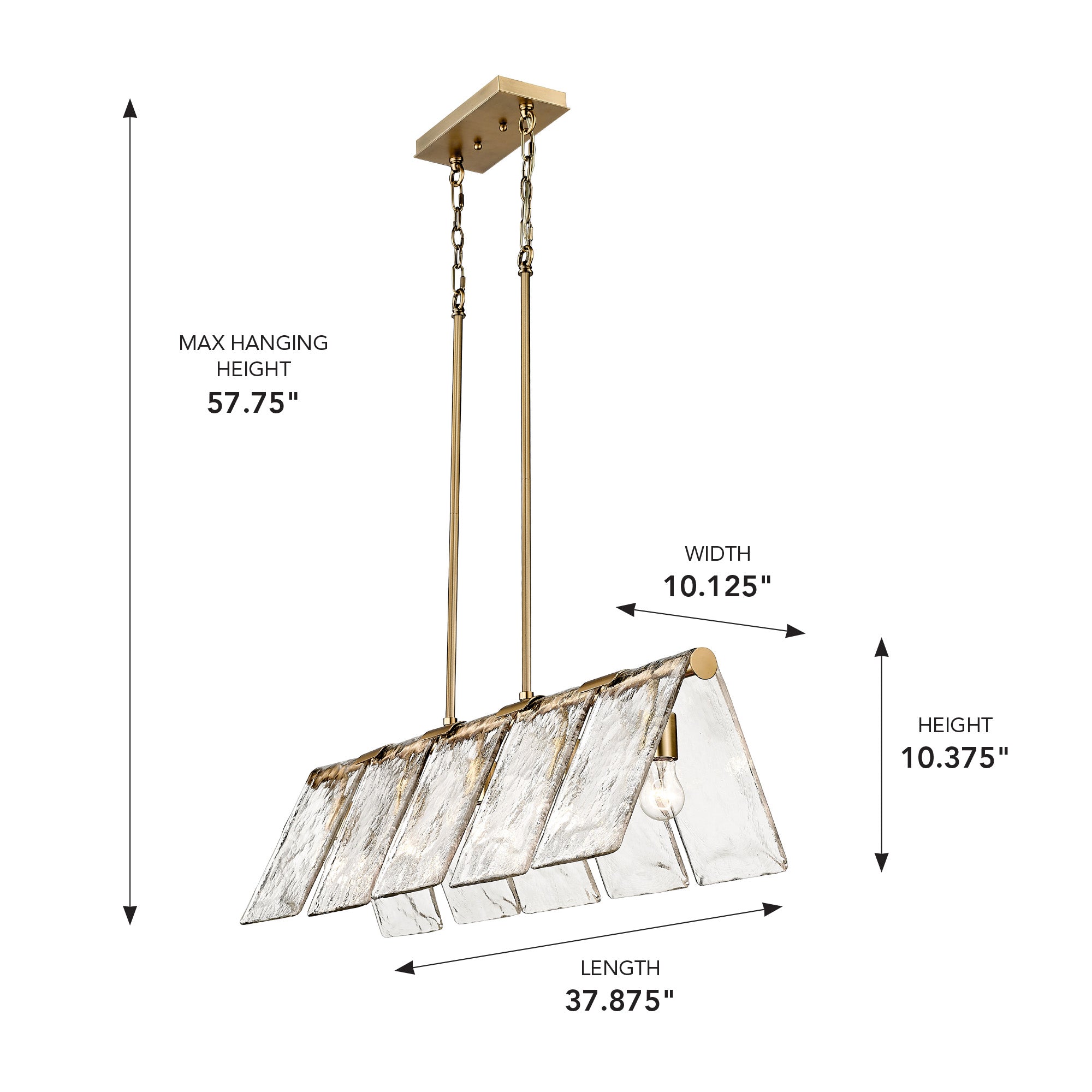 Golden Lighting Serenity 5-light Island Light in Modern Brass - - Golden Lighting
