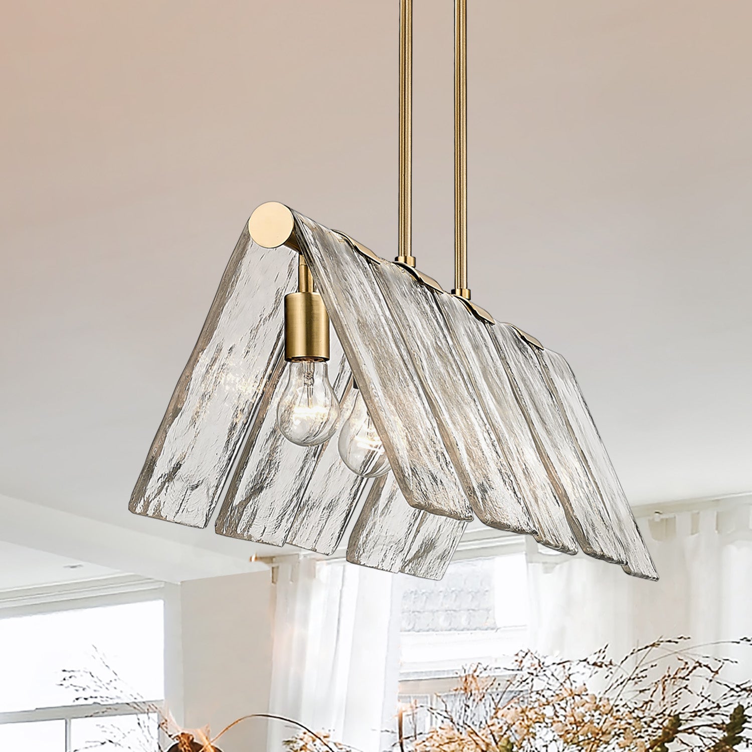 Golden Lighting Serenity 5-light Island Light in Modern Brass - - Golden Lighting