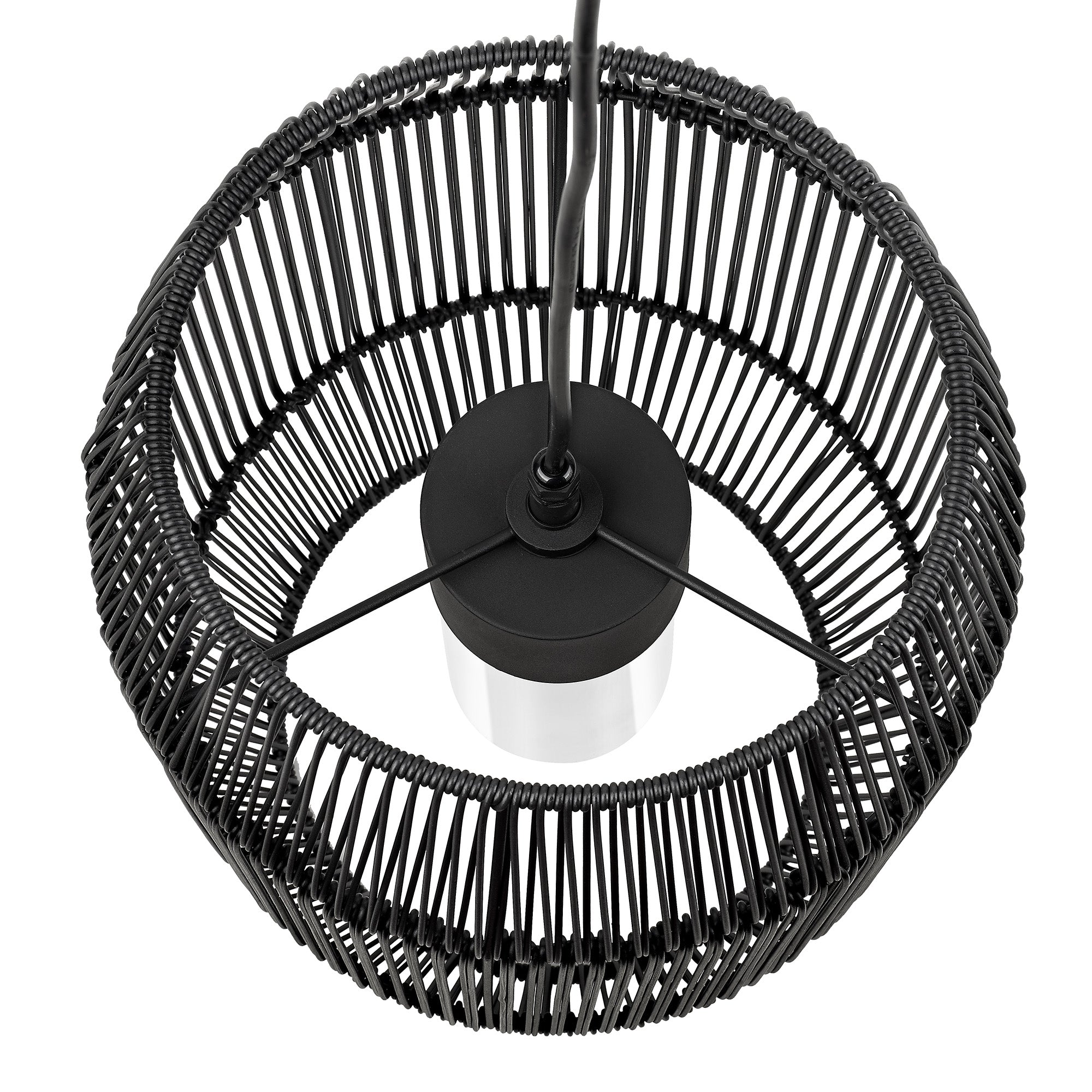 Golden Lighting Seabrooke 1-light Outdoor Pendant in Natural Black and Black Composite Wicker - - Golden Lighting