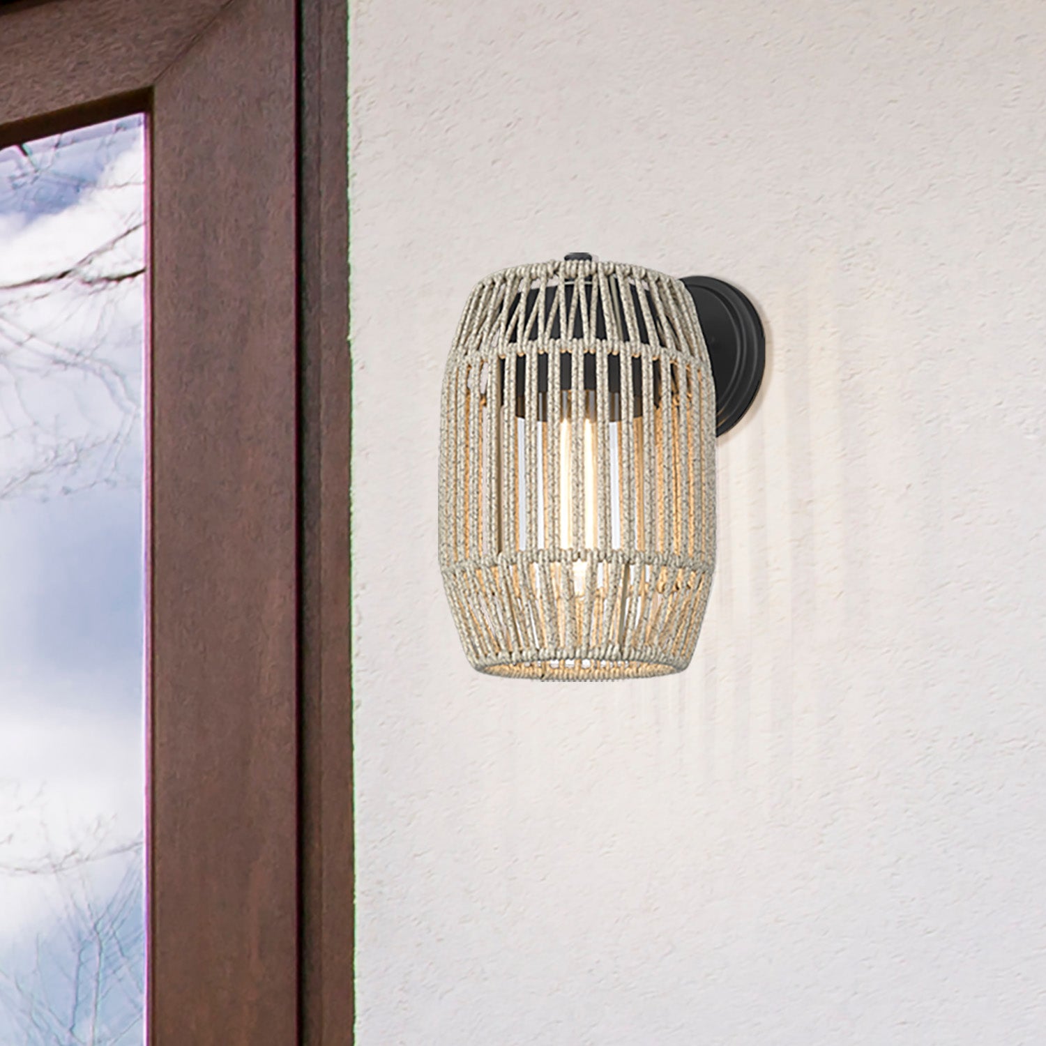 Golden Lighting Seabrooke 1-light Outdoor Wall in Natural Black - - Golden Lighting