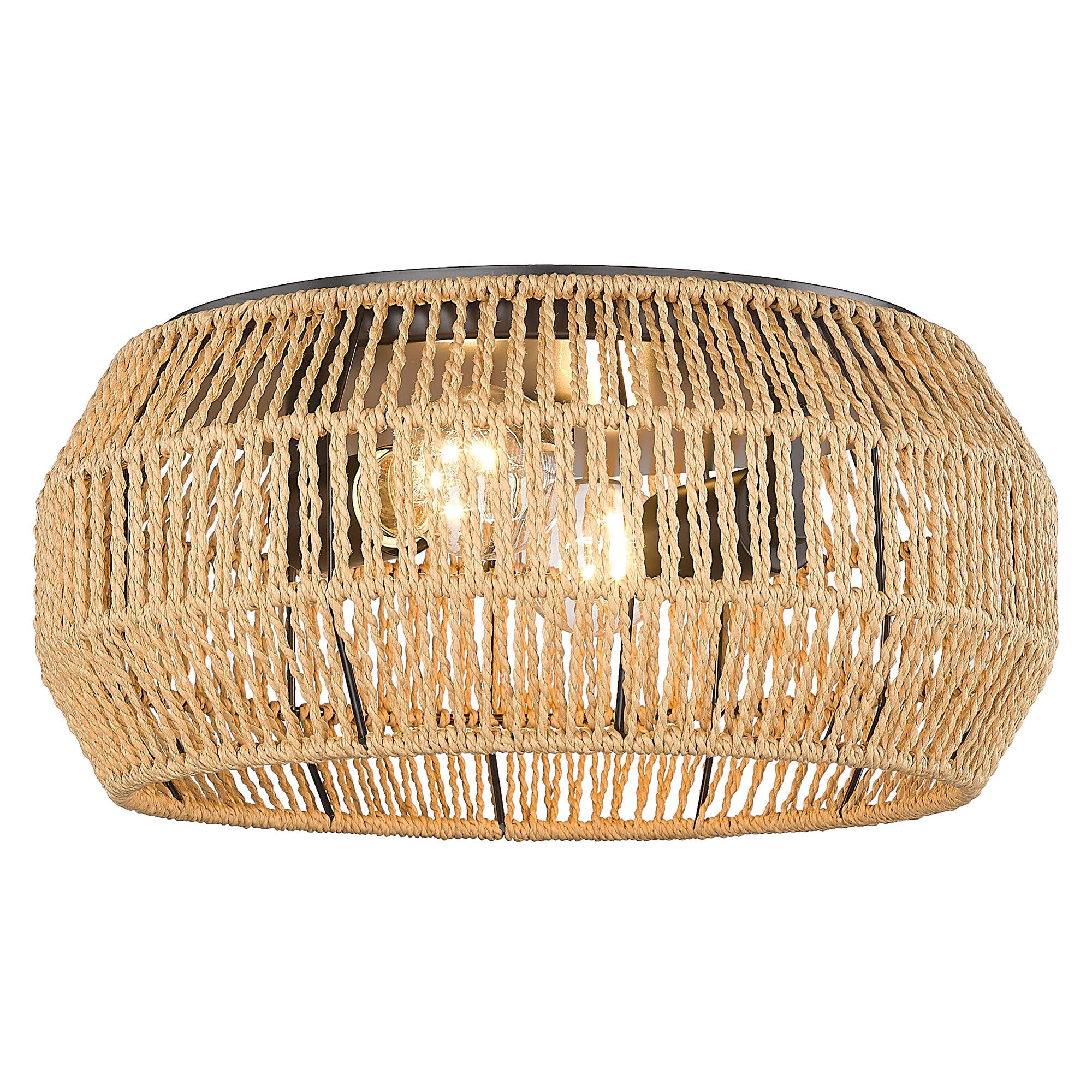 Golden Lighting Marlee 2-light Flush Mount in Matte Black - - Golden Lighting