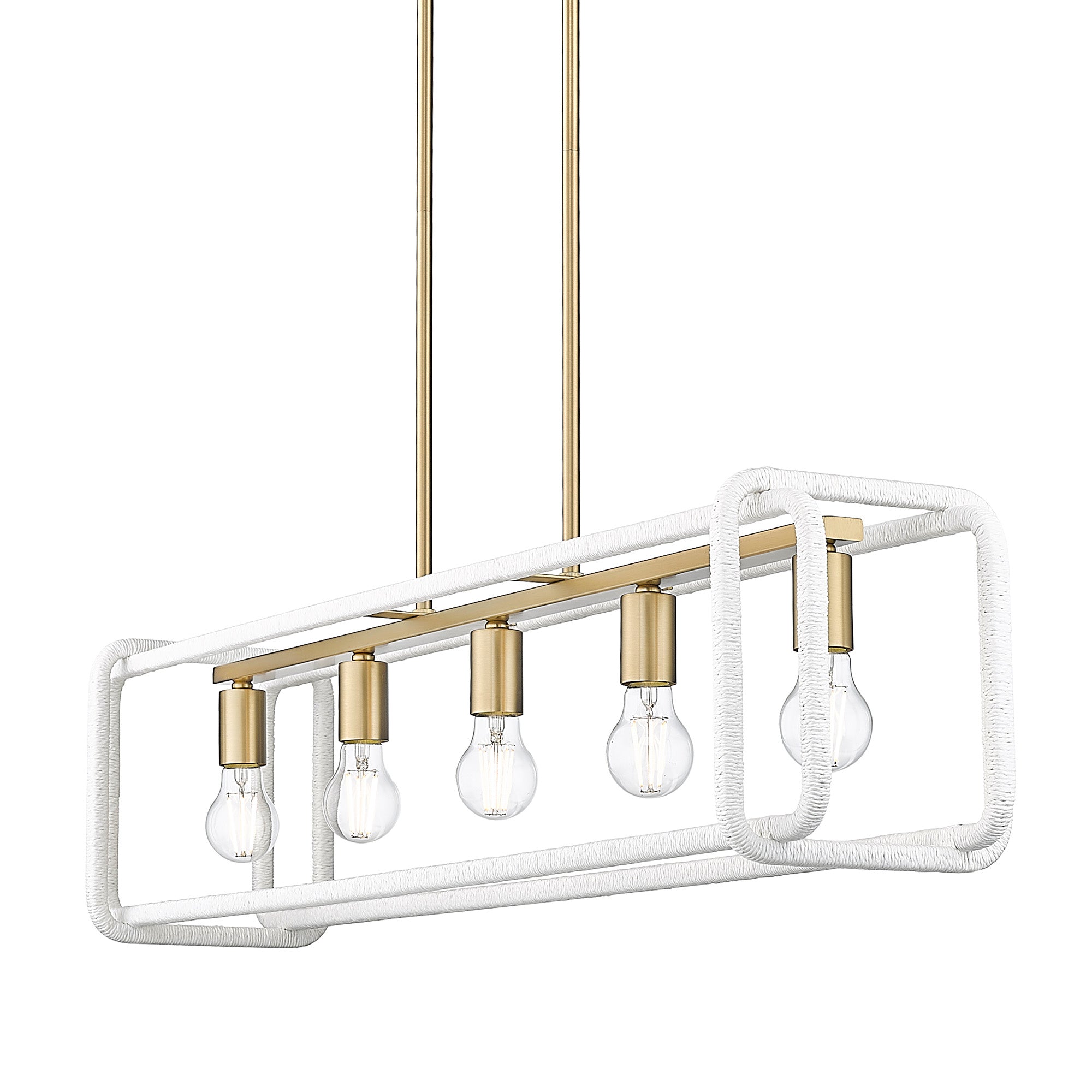 Camden 5-light Island Light in Brushed Champagne Brass - - Golden Lighting