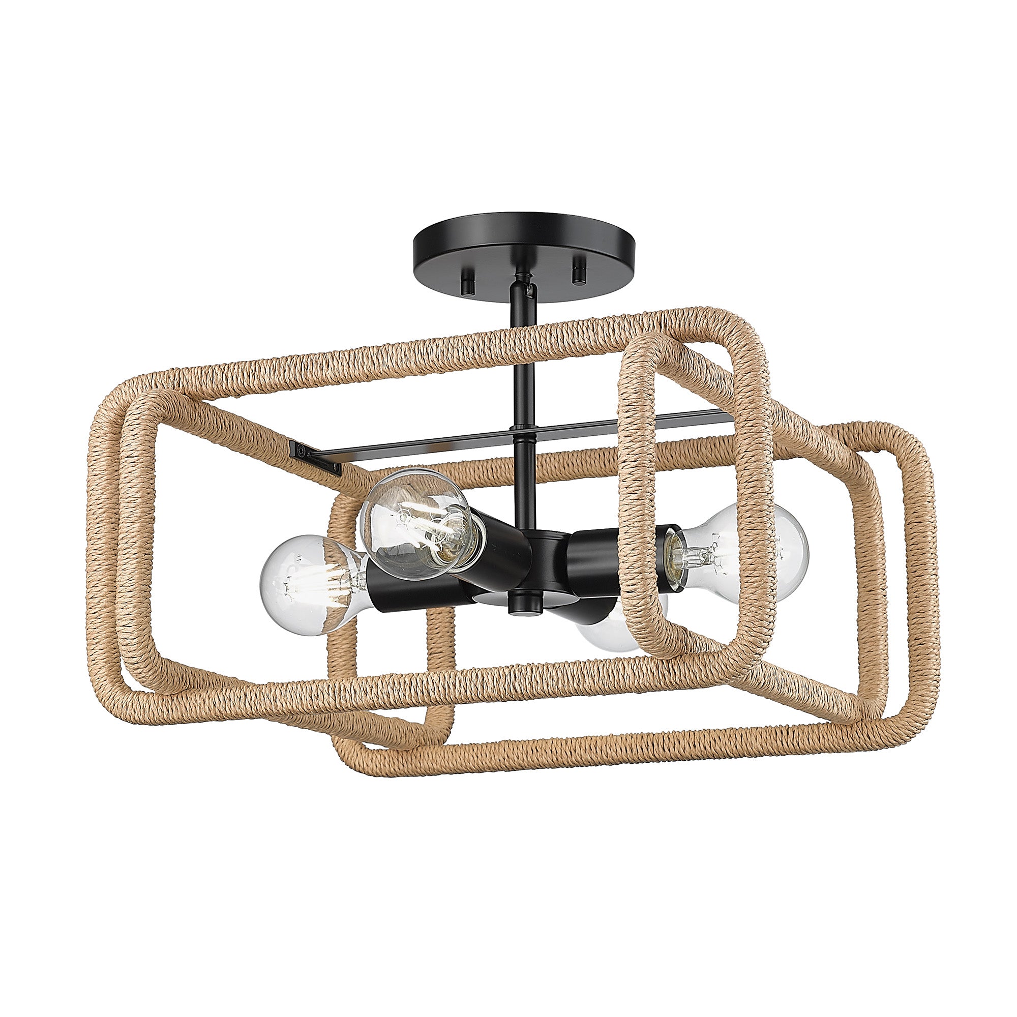 Camden 4-light Semi-Flush Mount in Matte Black