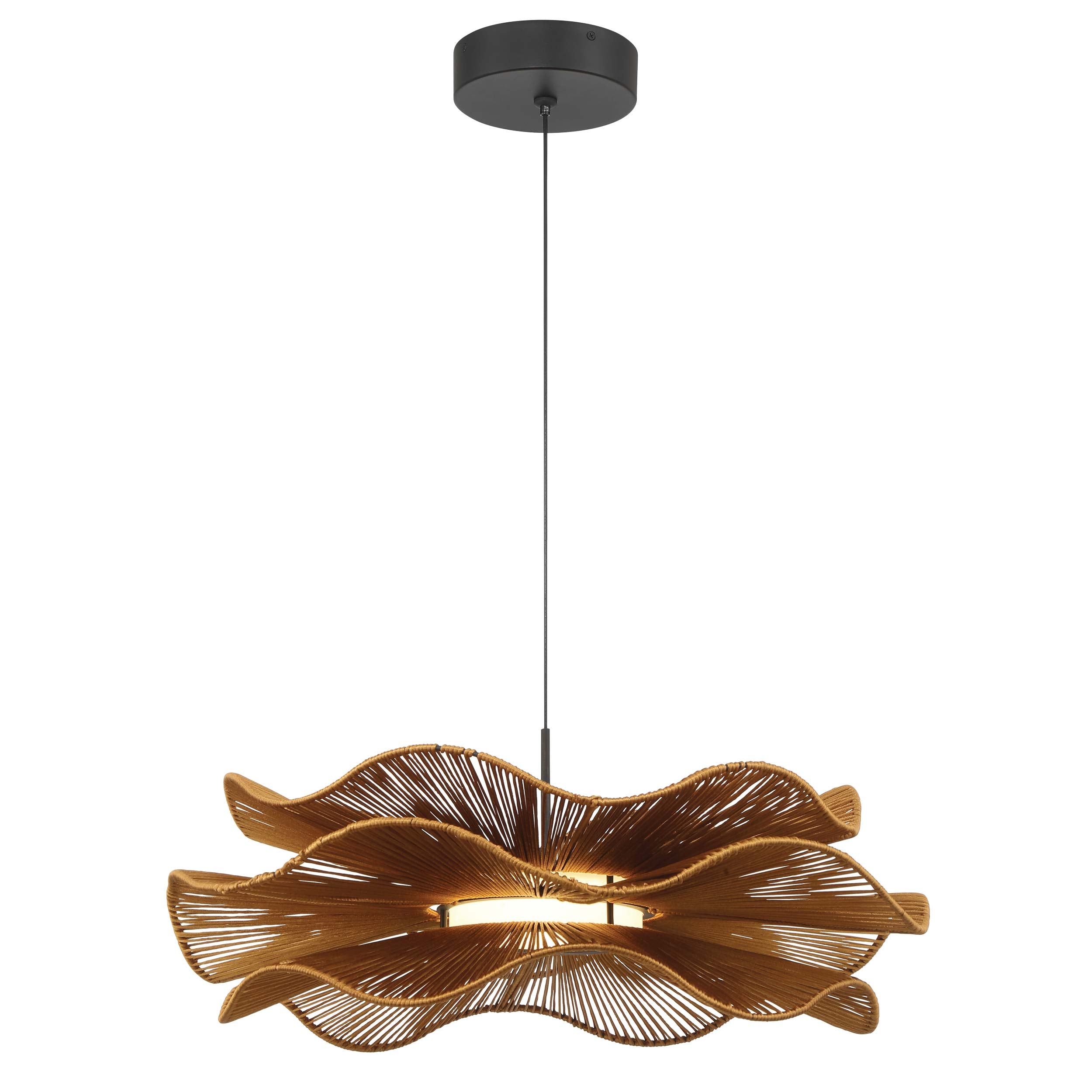 Whisper Integrated LED Pendant in Latte Rope