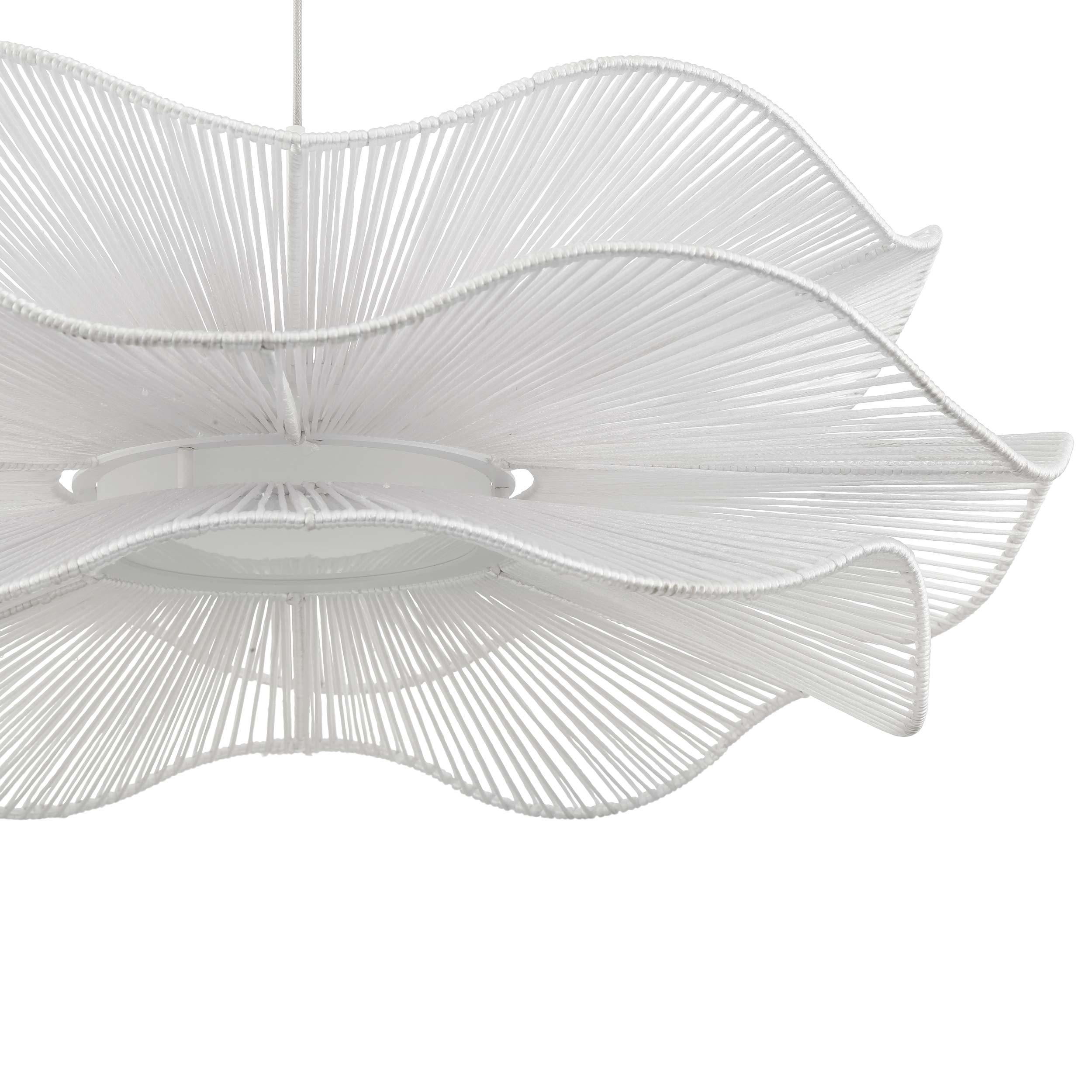 Whisper Integrated LED Pendant in White Rope