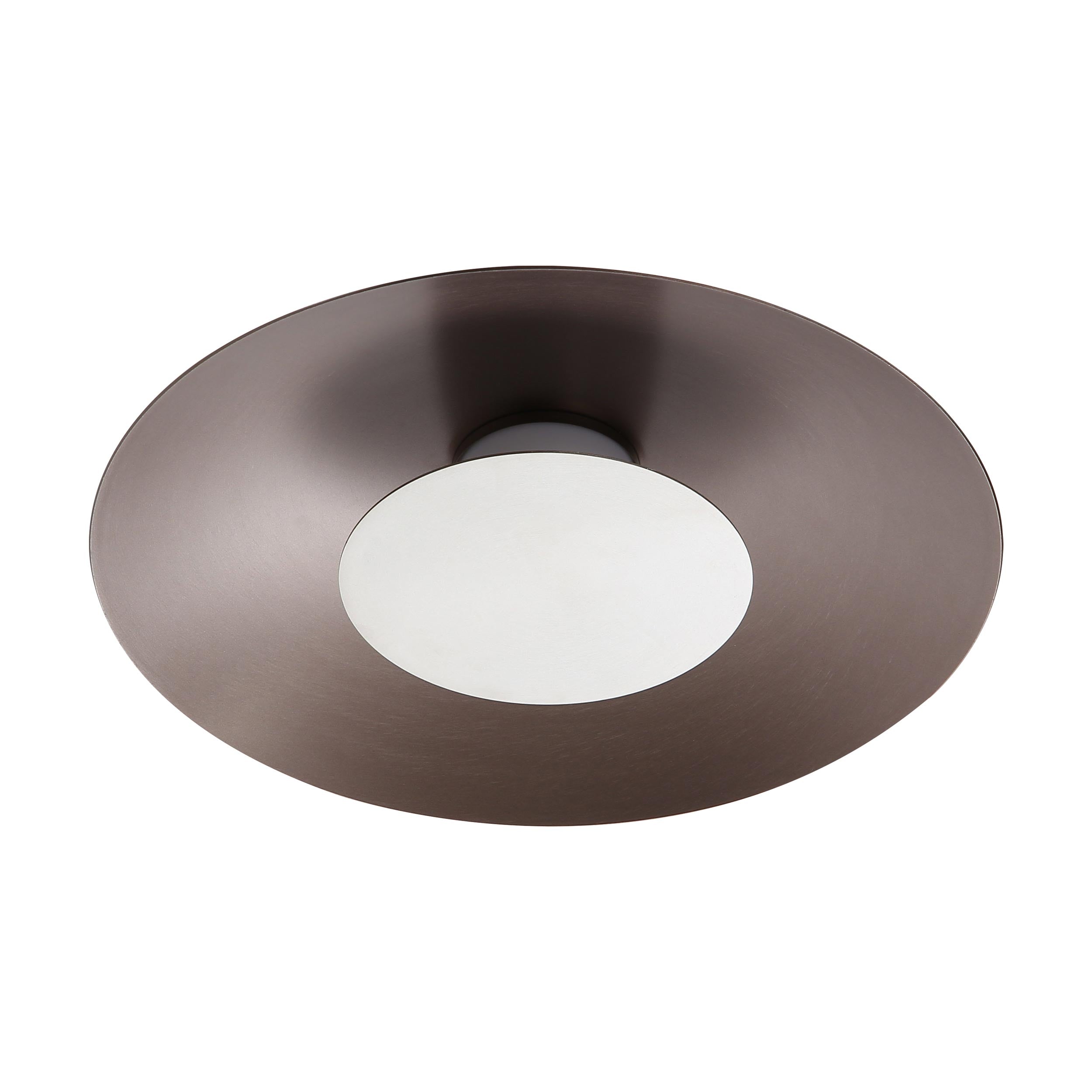 Luma Integrated LED Flush Mount in Coffee Silver and Sand Nickel accent - - Golden Lighting