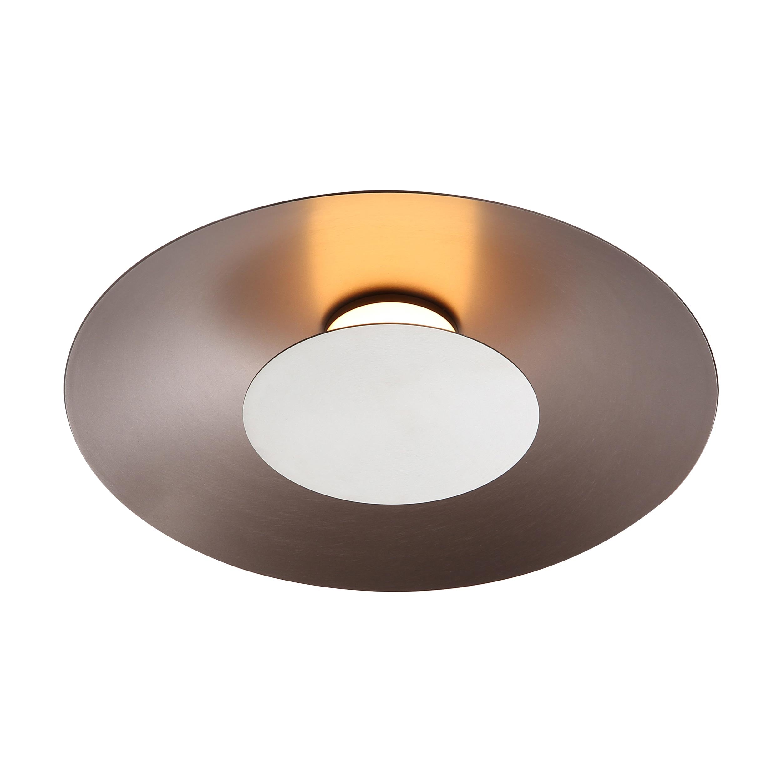 Luma Integrated LED Flush Mount in Coffee Silver and Sand Nickel accent - - Golden Lighting