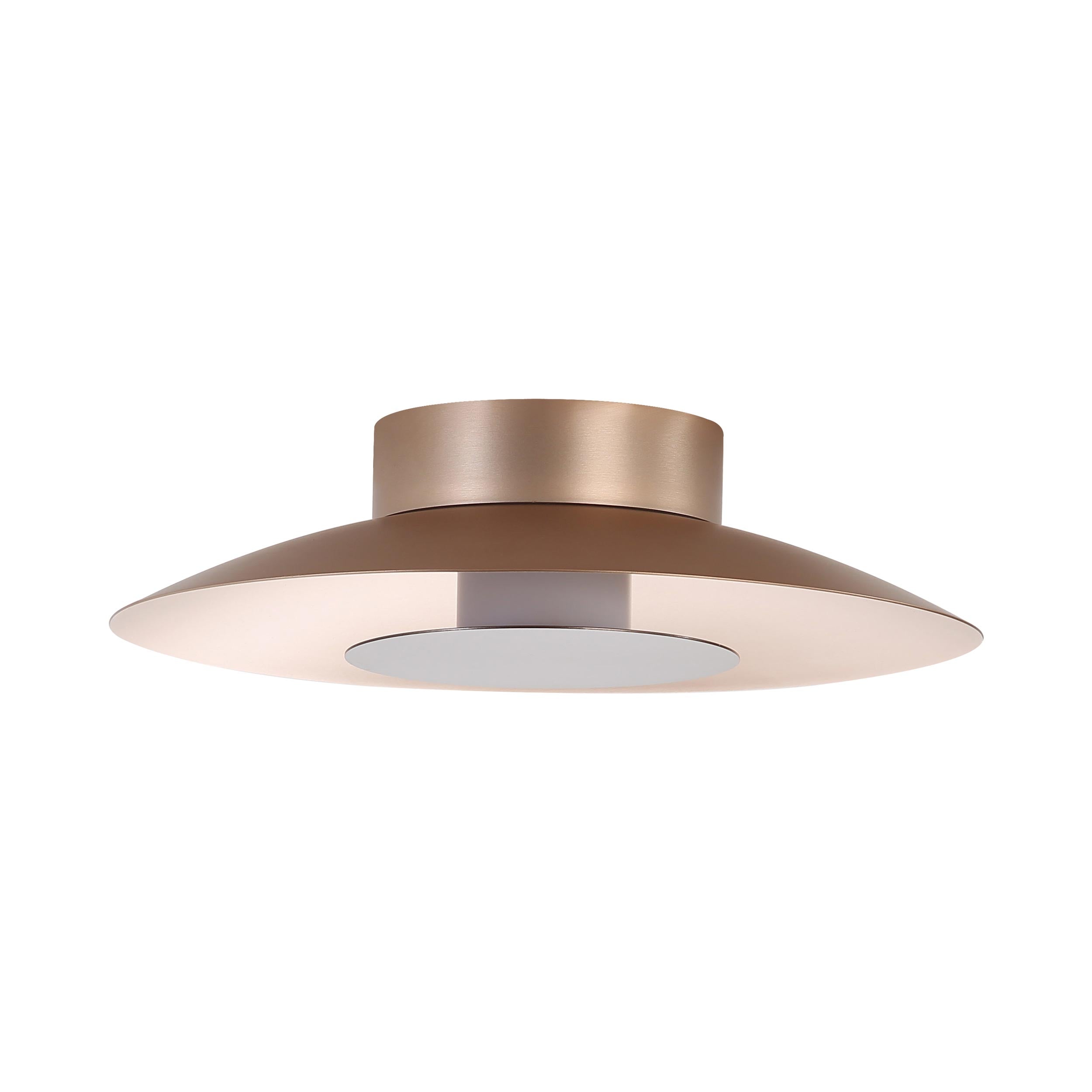 Luma Integrated LED Flush Mount in French Gold and Coffee Silver accent - - Golden Lighting