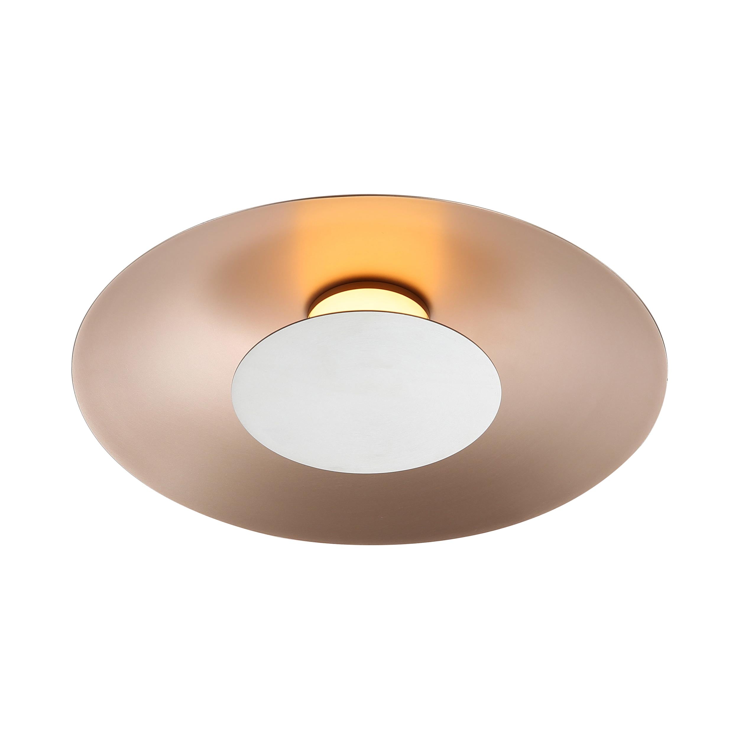 Luma Integrated LED Flush Mount in French Gold and Sand Nickel shade - - Golden Lighting
