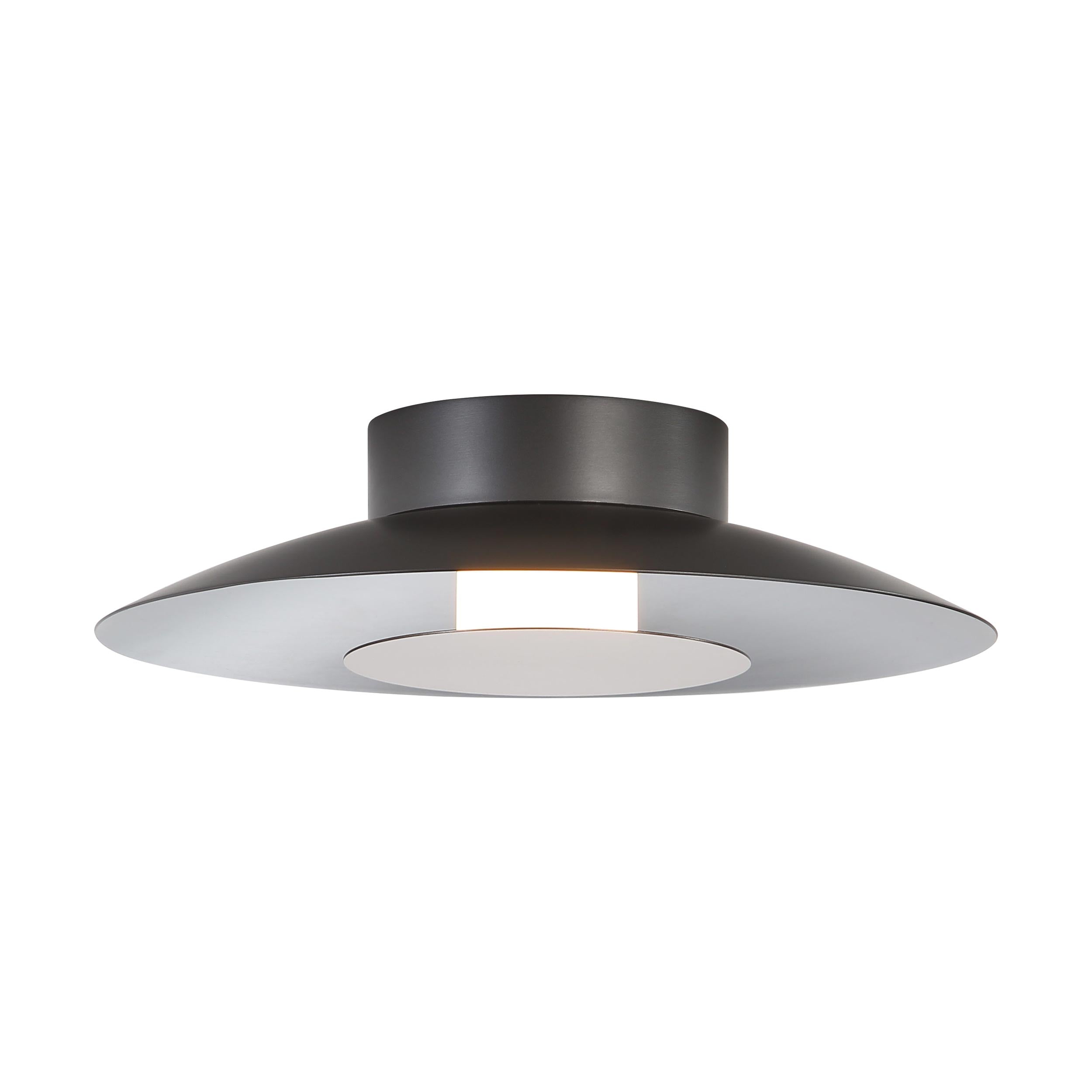 Luma Integrated LED Flush Mount in Graphite and Coffee Silver accent - - Golden Lighting