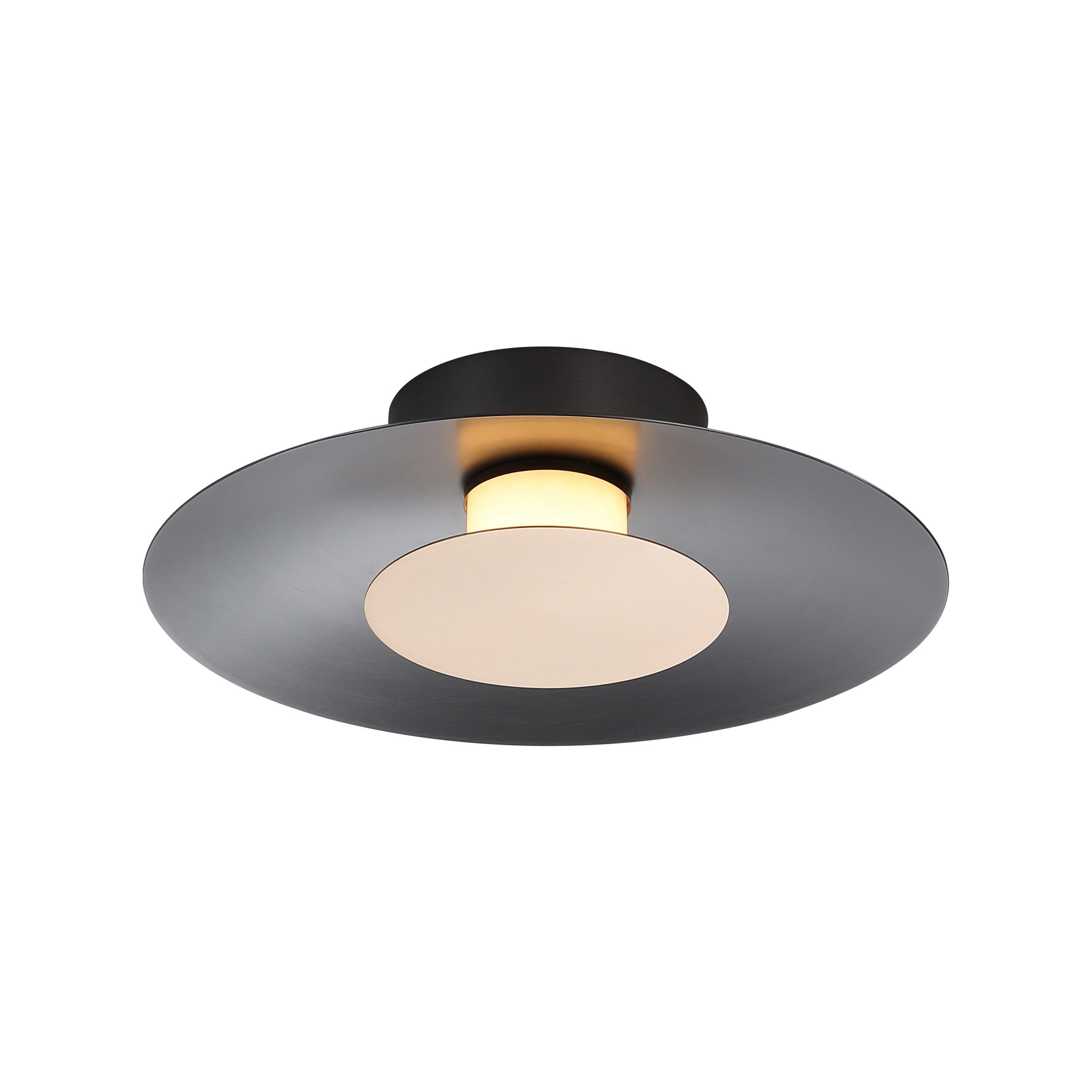 Luma Integrated LED Flush Mount in Graphite and French Gold shade - - Golden Lighting