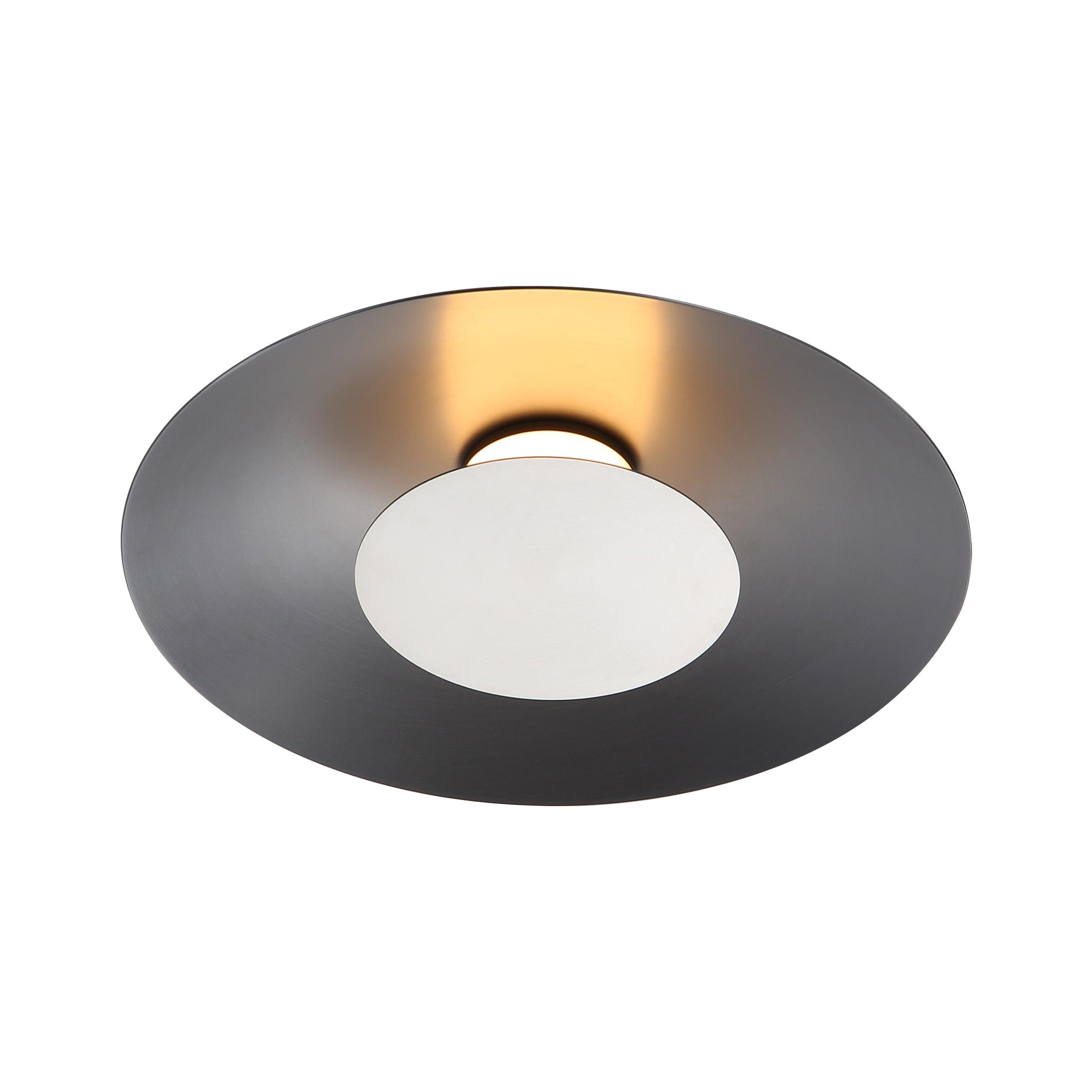 Luma Integrated LED Flush Mount in Graphite and Sand Nickel shade - - Golden Lighting