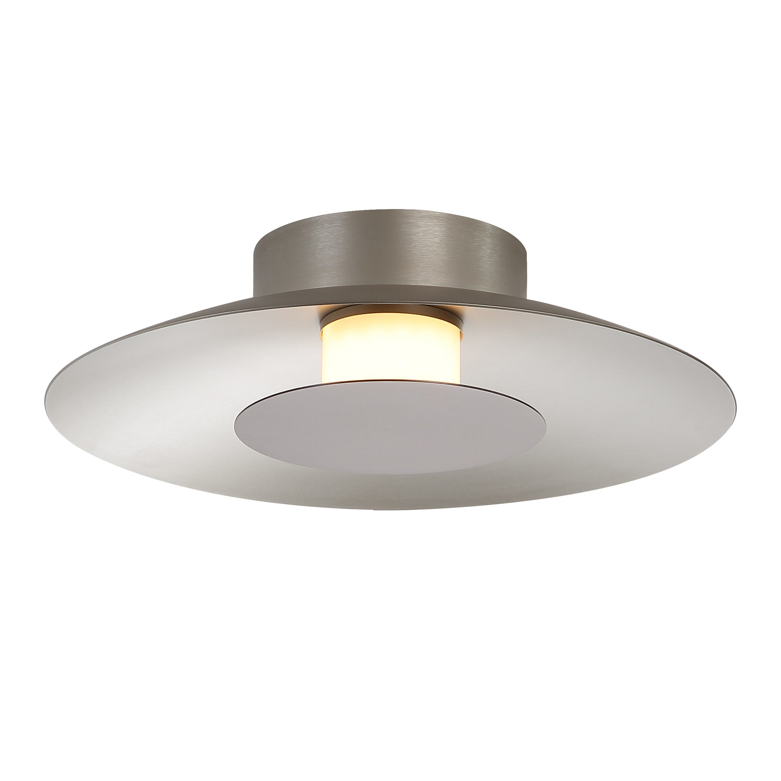 Luma Integrated LED Flush Mount in Sand Nickel and Coffee Silver accent - - Golden Lighting