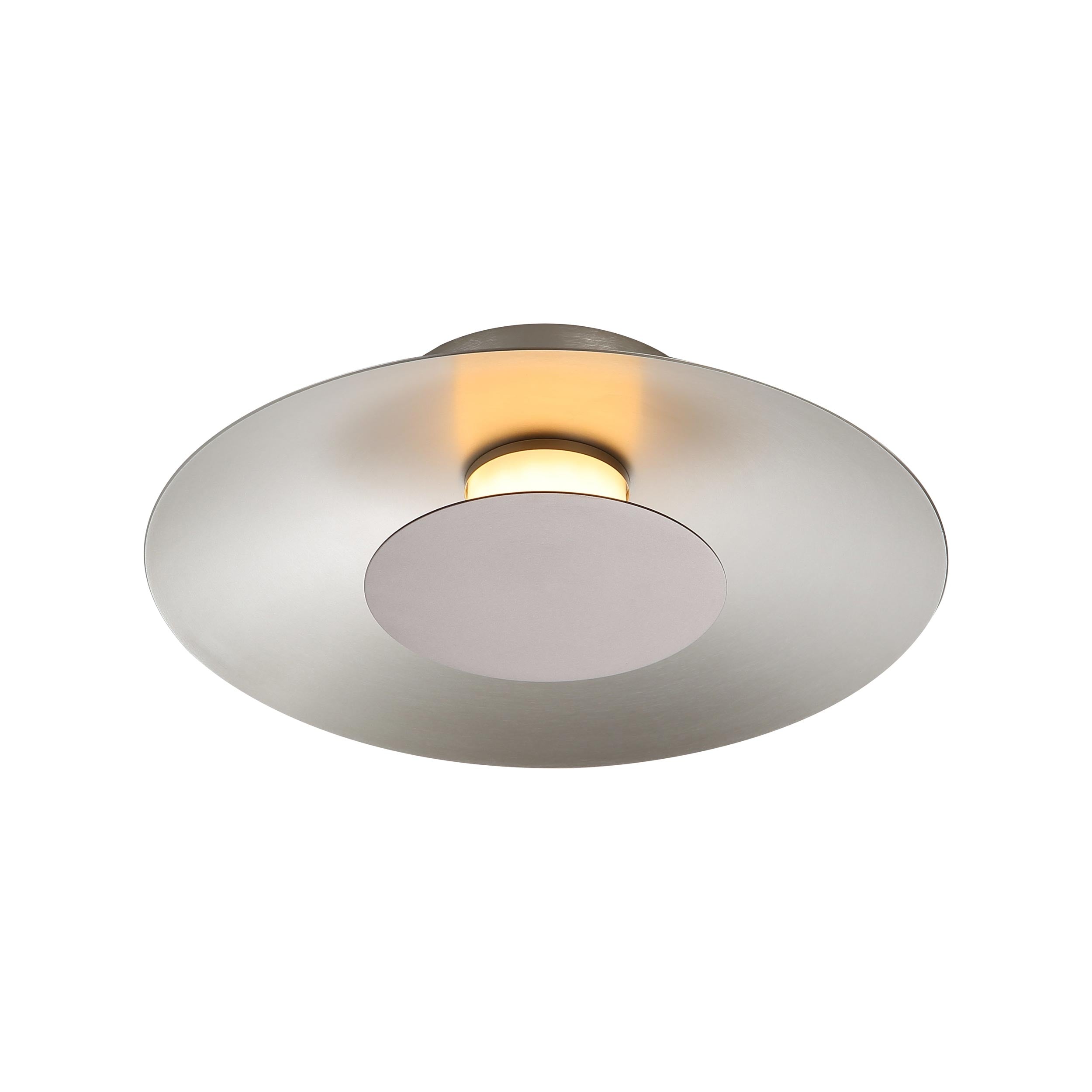 Luma Integrated LED Flush Mount in Sand Nickel and Coffee Silver accent - - Golden Lighting