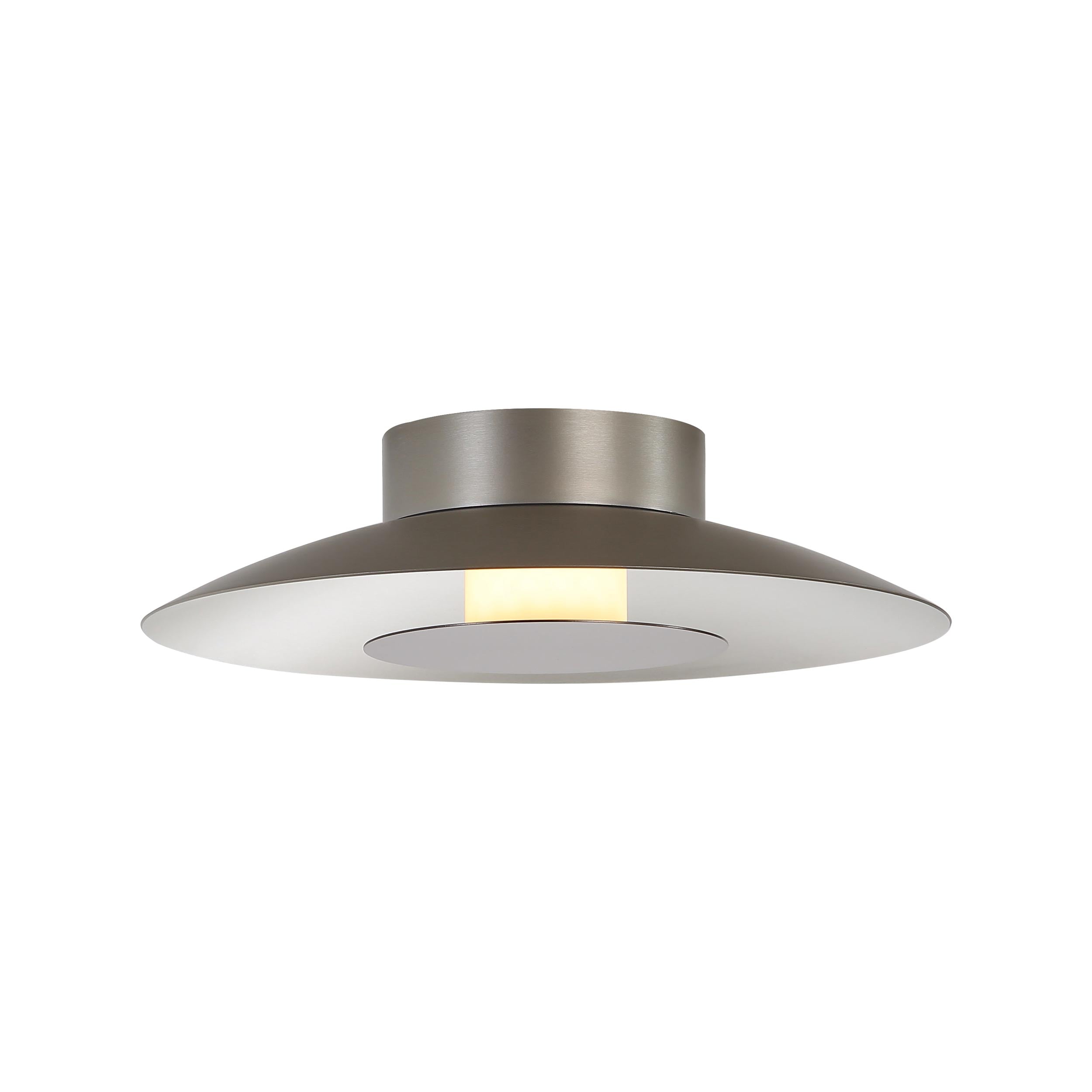 Luma Integrated LED Flush Mount in Sand Nickel and Coffee Silver accent - - Golden Lighting