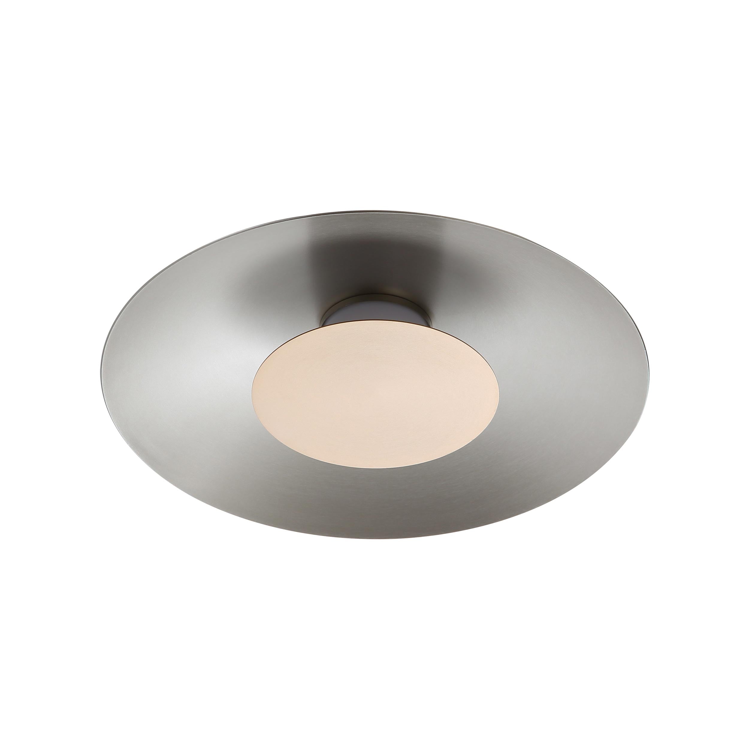 Luma Integrated LED Flush Mount in Sand Nickel and French Gold shade - - Golden Lighting