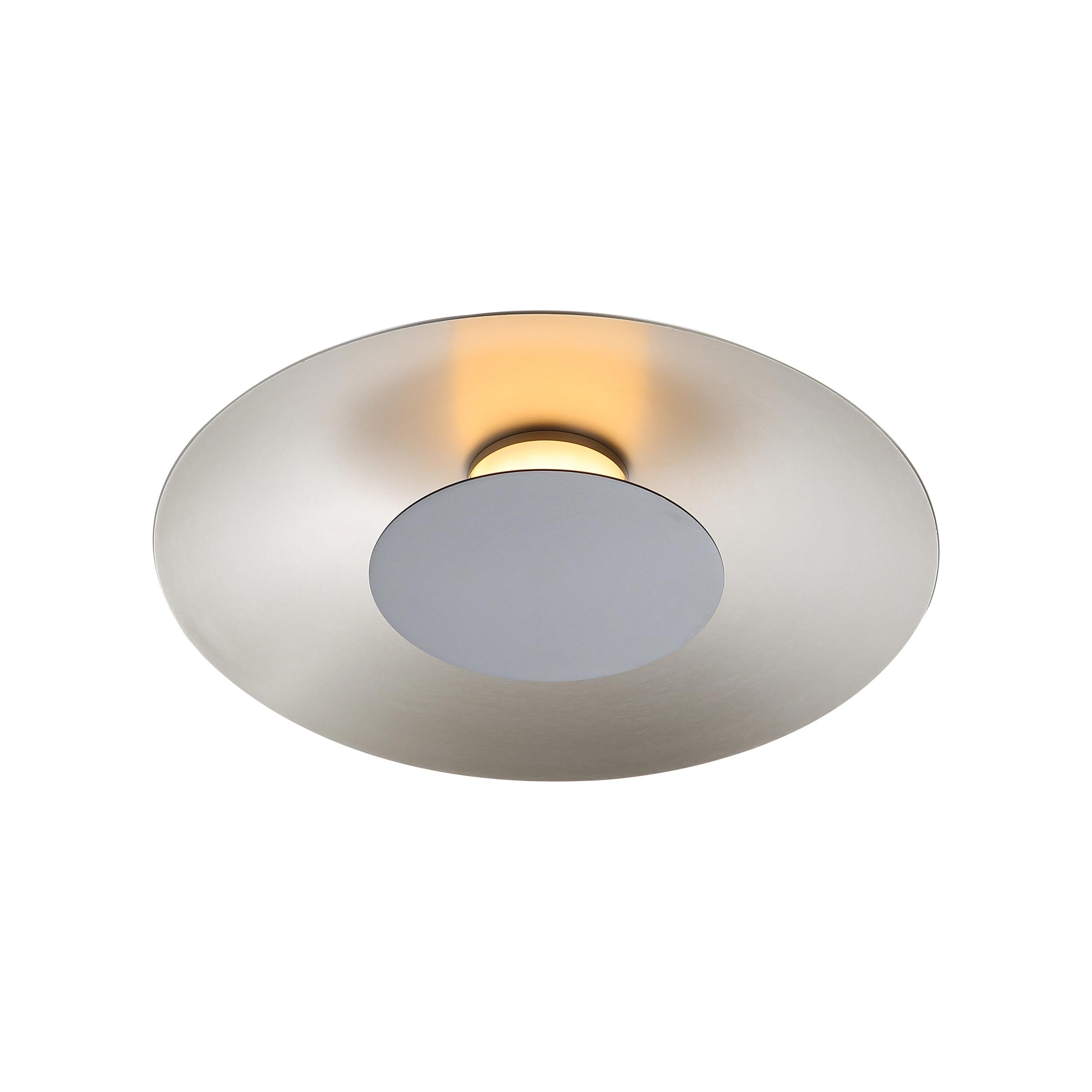 Luma Integrated LED Flush Mount in Sand Nickel and Graphite shade - - Golden Lighting