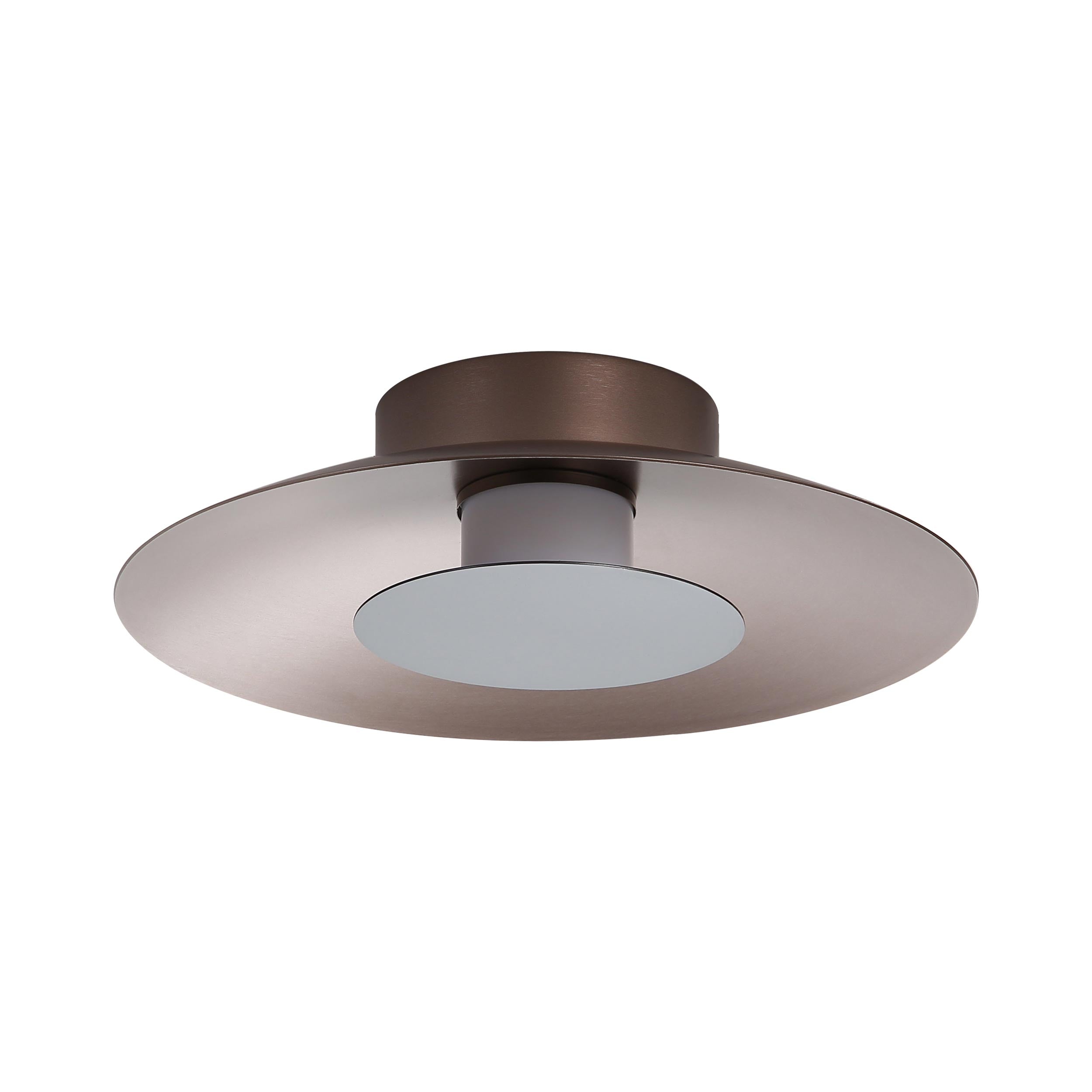 Luma LED Flush Mount - 12" in Coffee Silver with Graphite Shade - - Golden Lighting