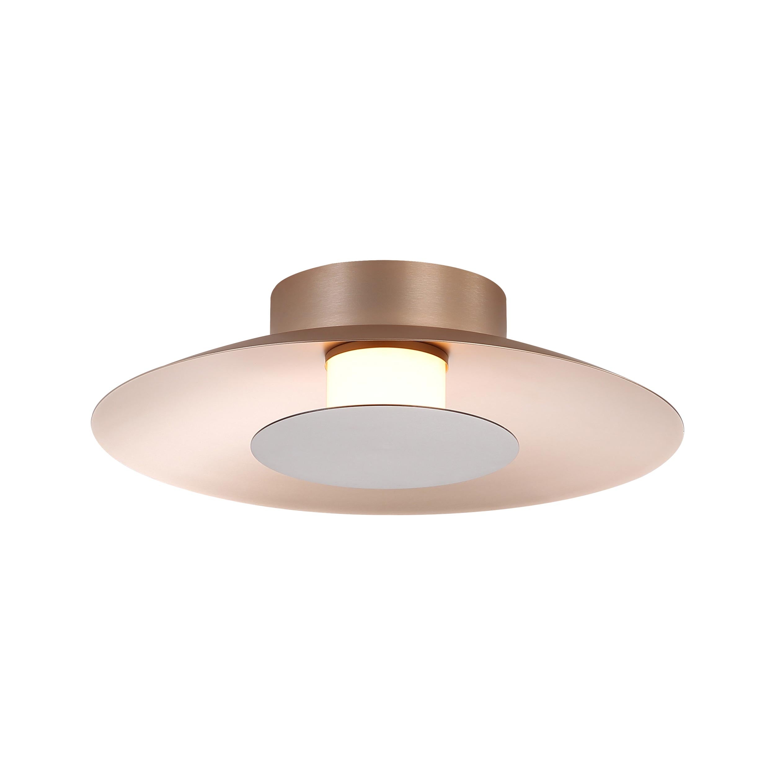 Luma LED Flush Mount - 12" in French Gold with Coffee Silver Shade - Default Title - Golden Lighting