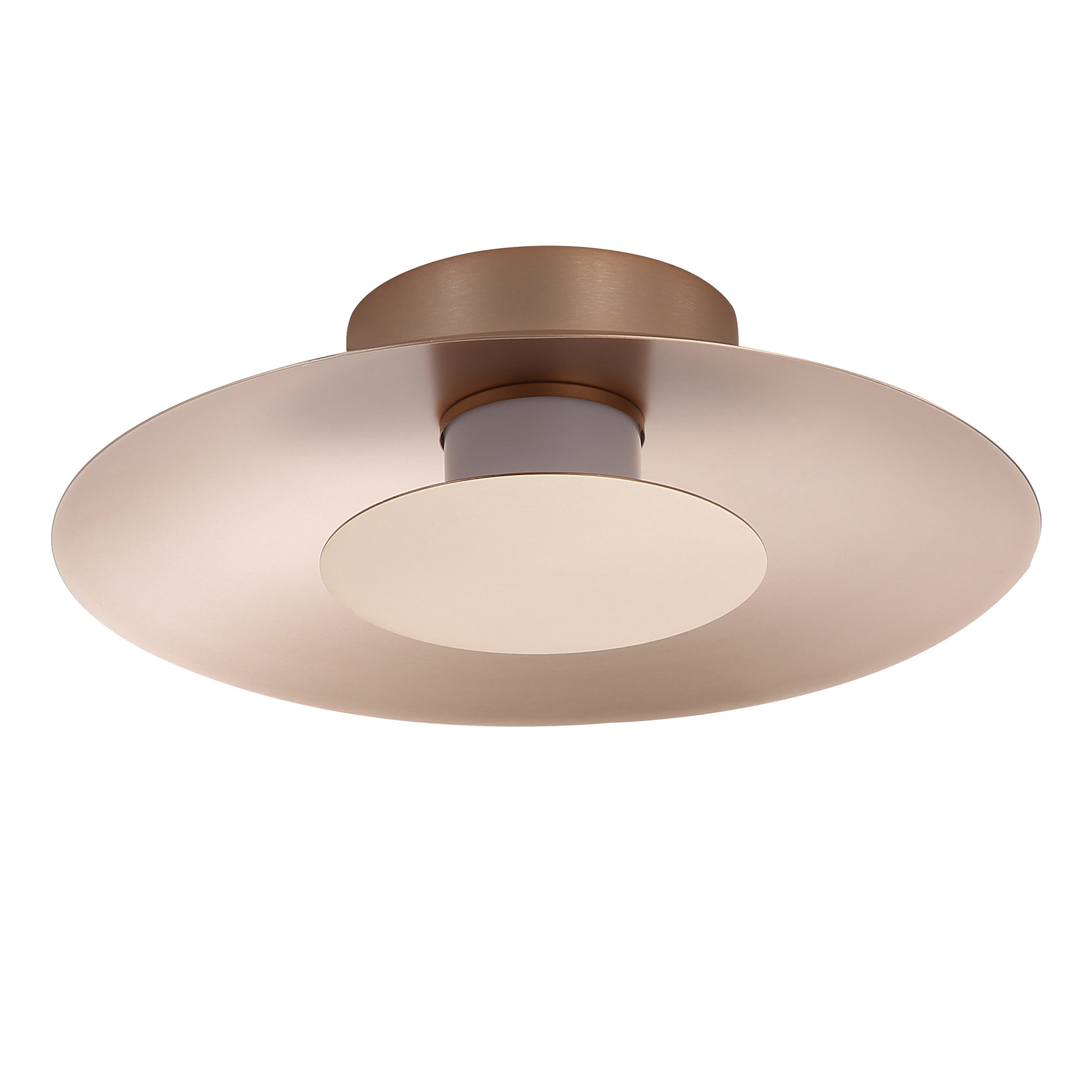 Yep by Golden Lighting Luma Integrated LED Flush Mount in French Gold and French Gold shade - - Golden Lighting