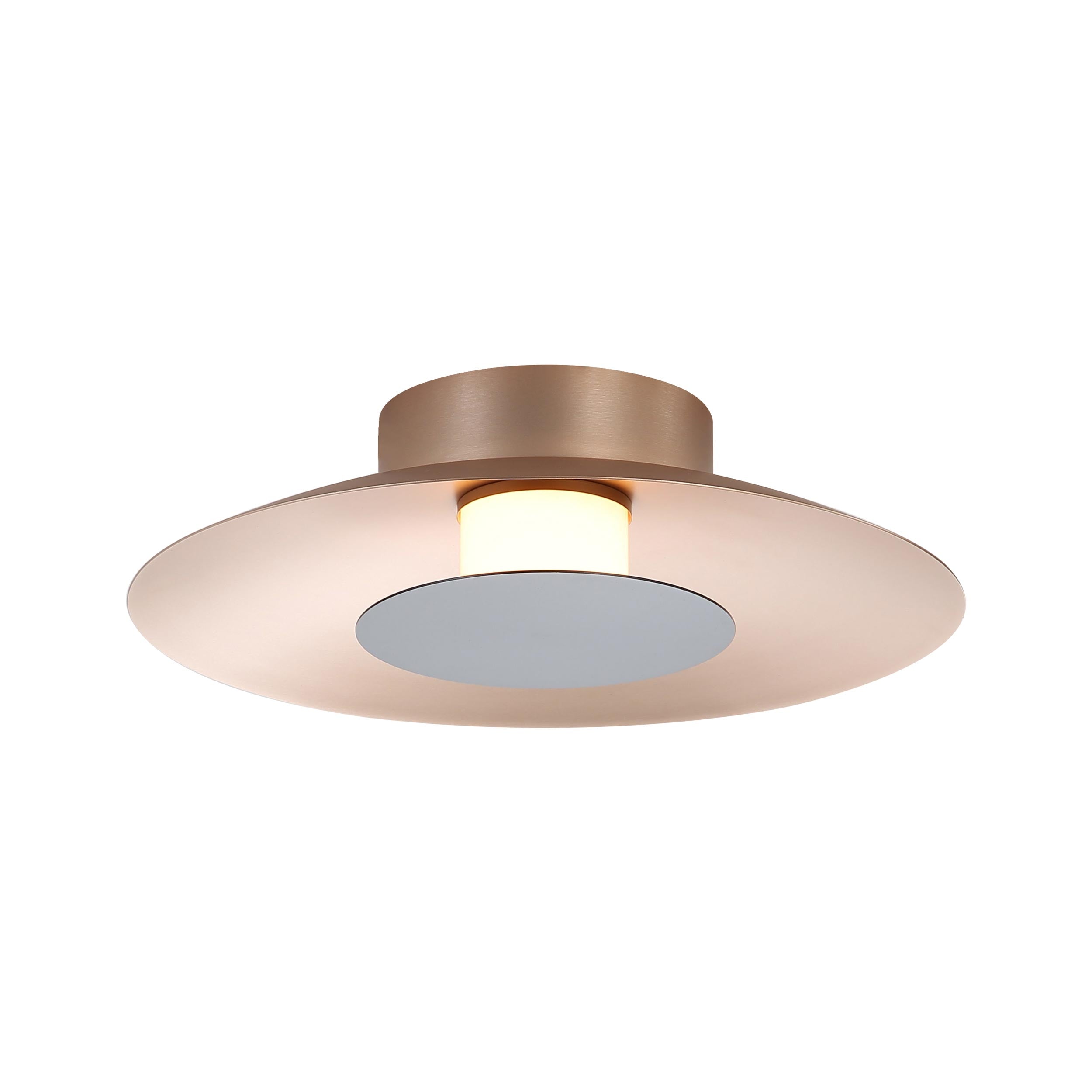 Luma LED Flush Mount - 12" in French Gold with Graphite Shade - Default Title - Golden Lighting