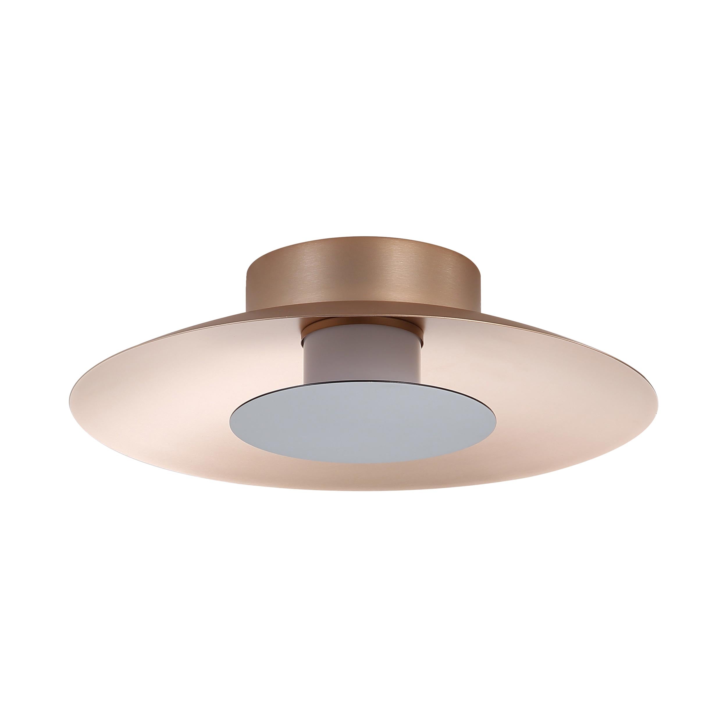 Luma LED Flush Mount - 12" in French Gold with Graphite Shade - - Golden Lighting