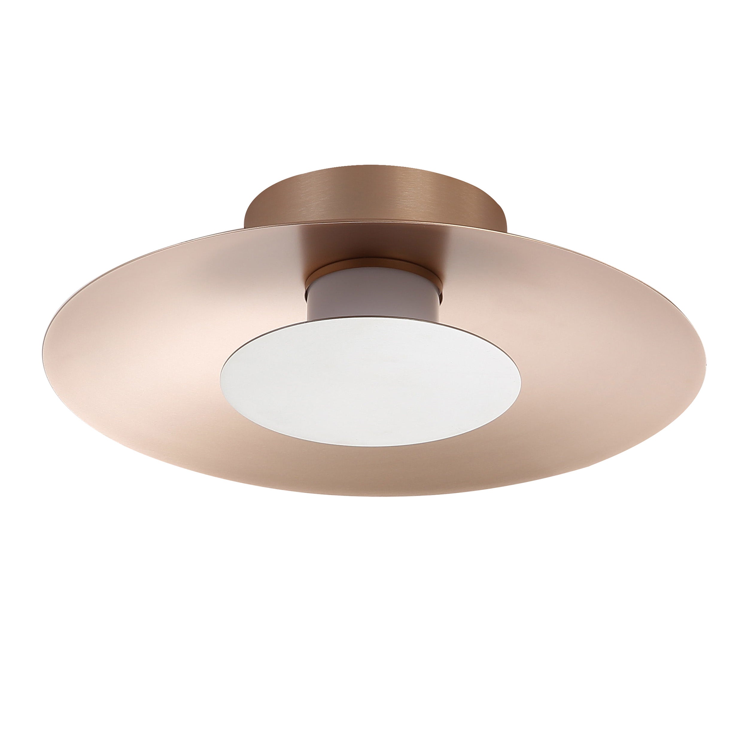 Yep by Golden Lighting Luma Integrated LED Flush Mount in French Gold and Sand Nickel shade - - Golden Lighting