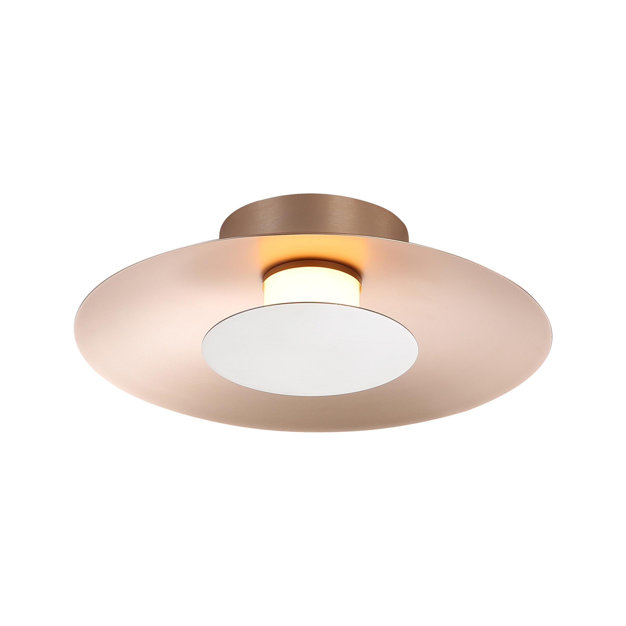 Luma LED Flush Mount - 12" in French Gold with Sand Nickel Shade - Default Title - Golden Lighting