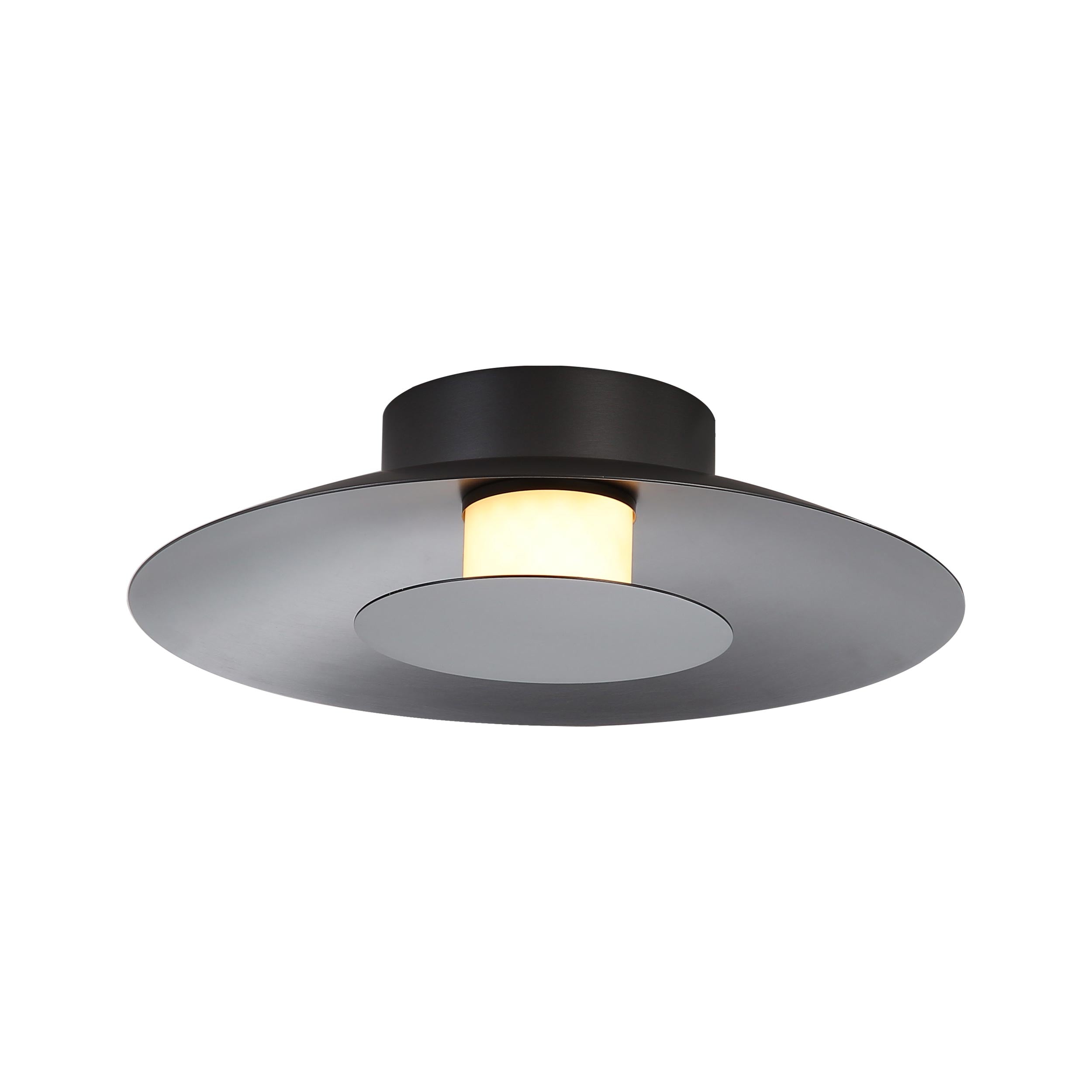 Luma LED Flush Mount - 12" in Graphite with Graphite Shade - Default Title - Golden Lighting