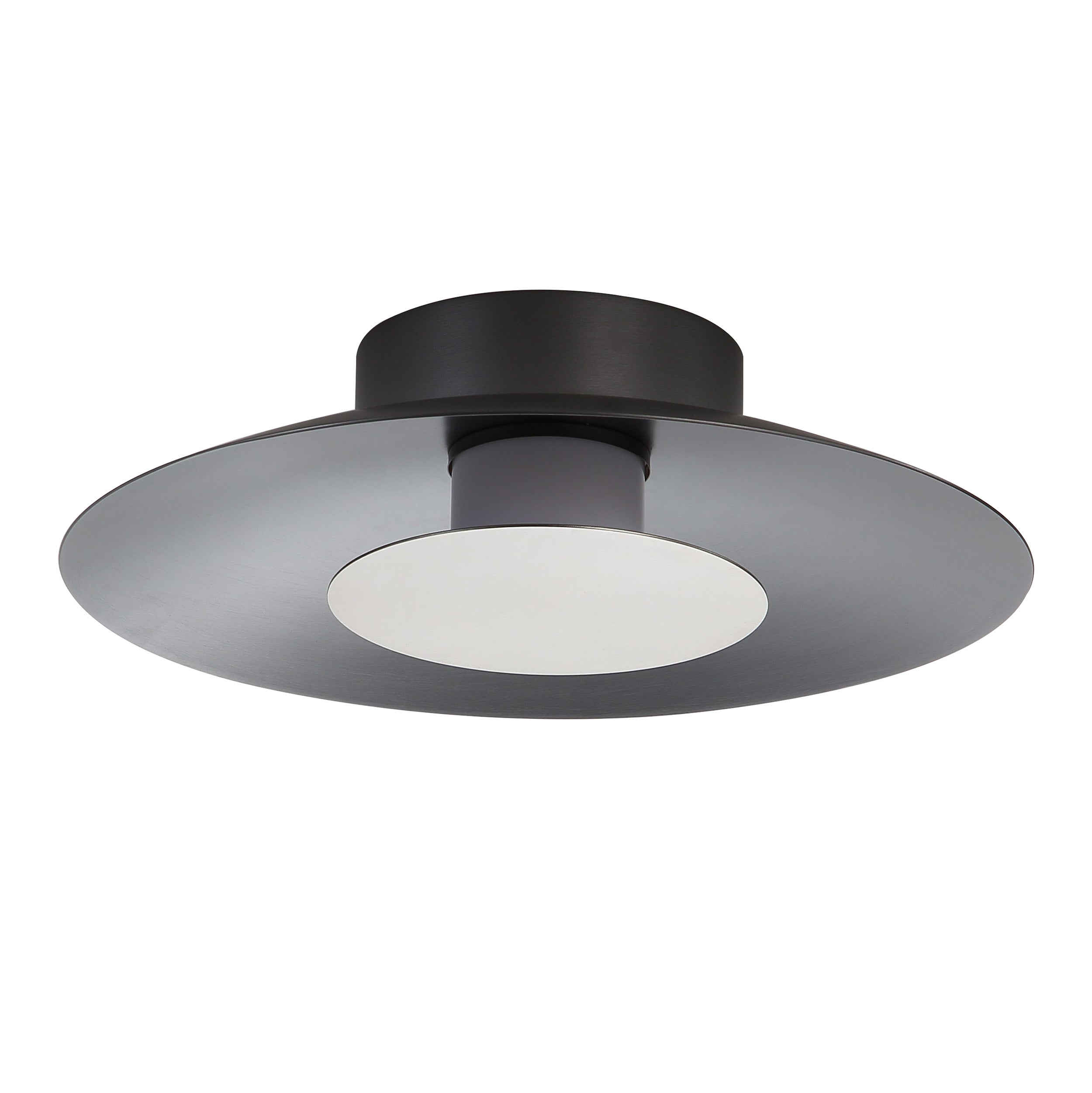 Yep by Golden Lighting Luma Integrated LED Flush Mount in Graphite and Sand Nickel shade - - Golden Lighting