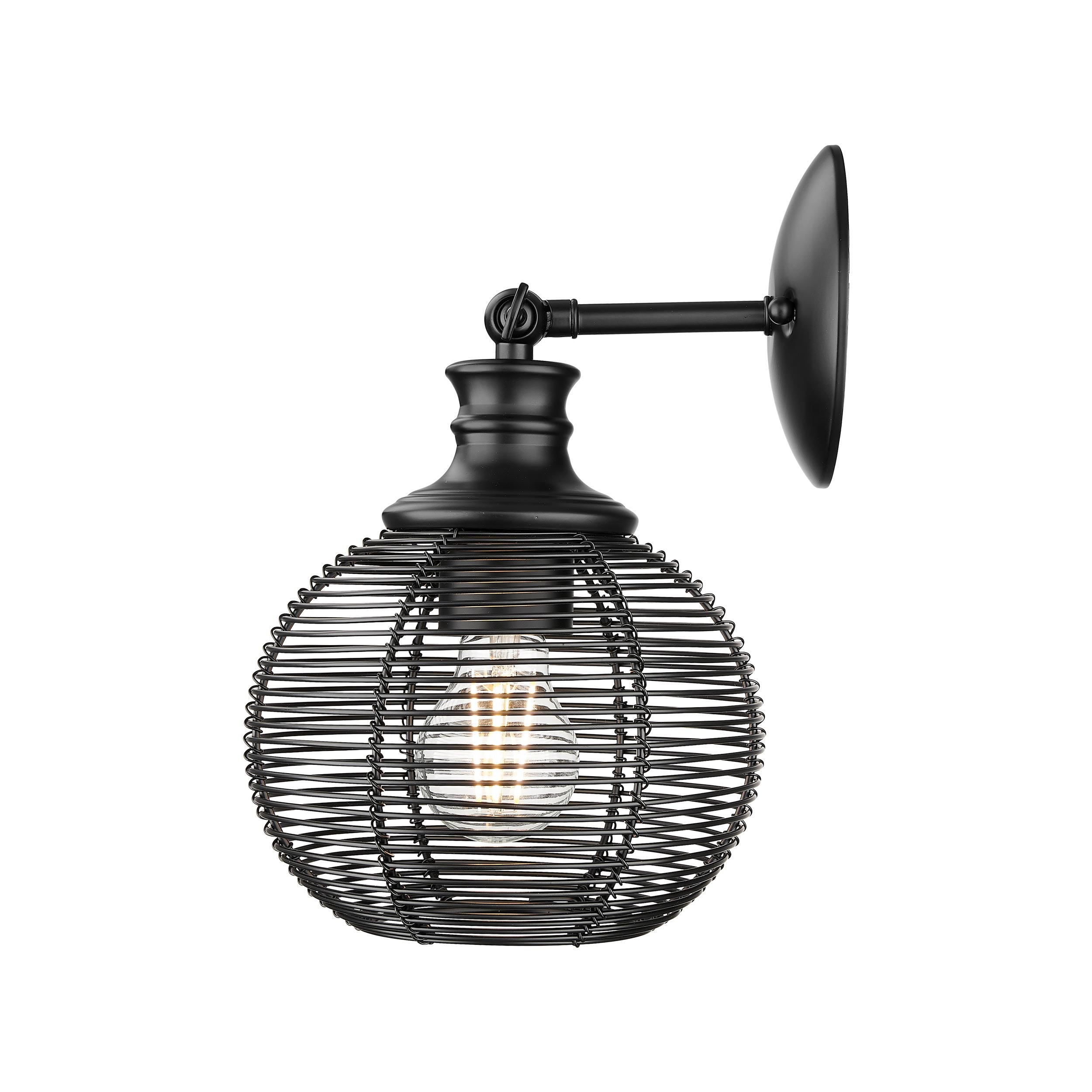 Golden Lighting Calypso 1-light Wall Sconce in Matte Black - - Golden Lighting