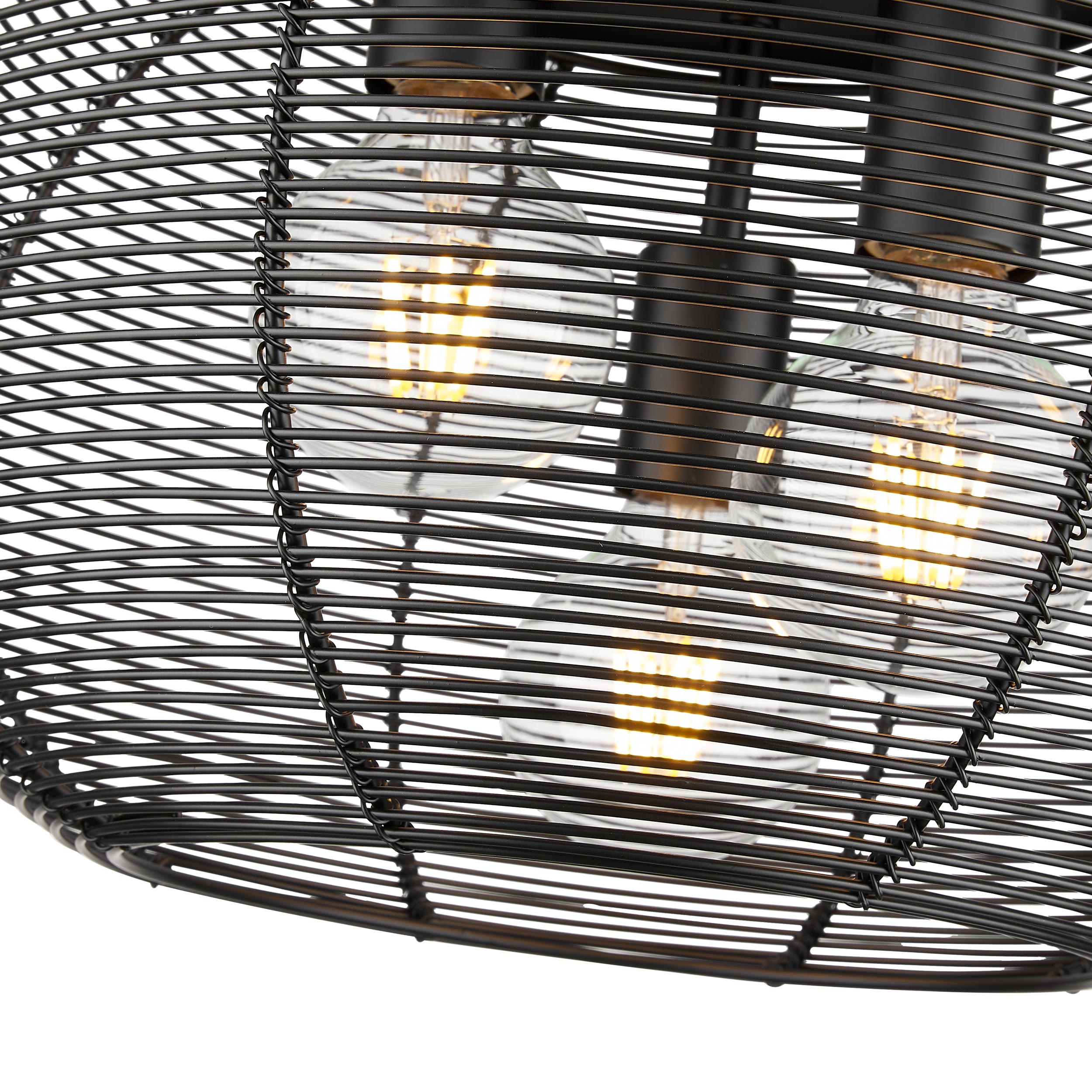 Golden Lighting Calypso 3-light Flush Mount in Matte Black - - Golden Lighting